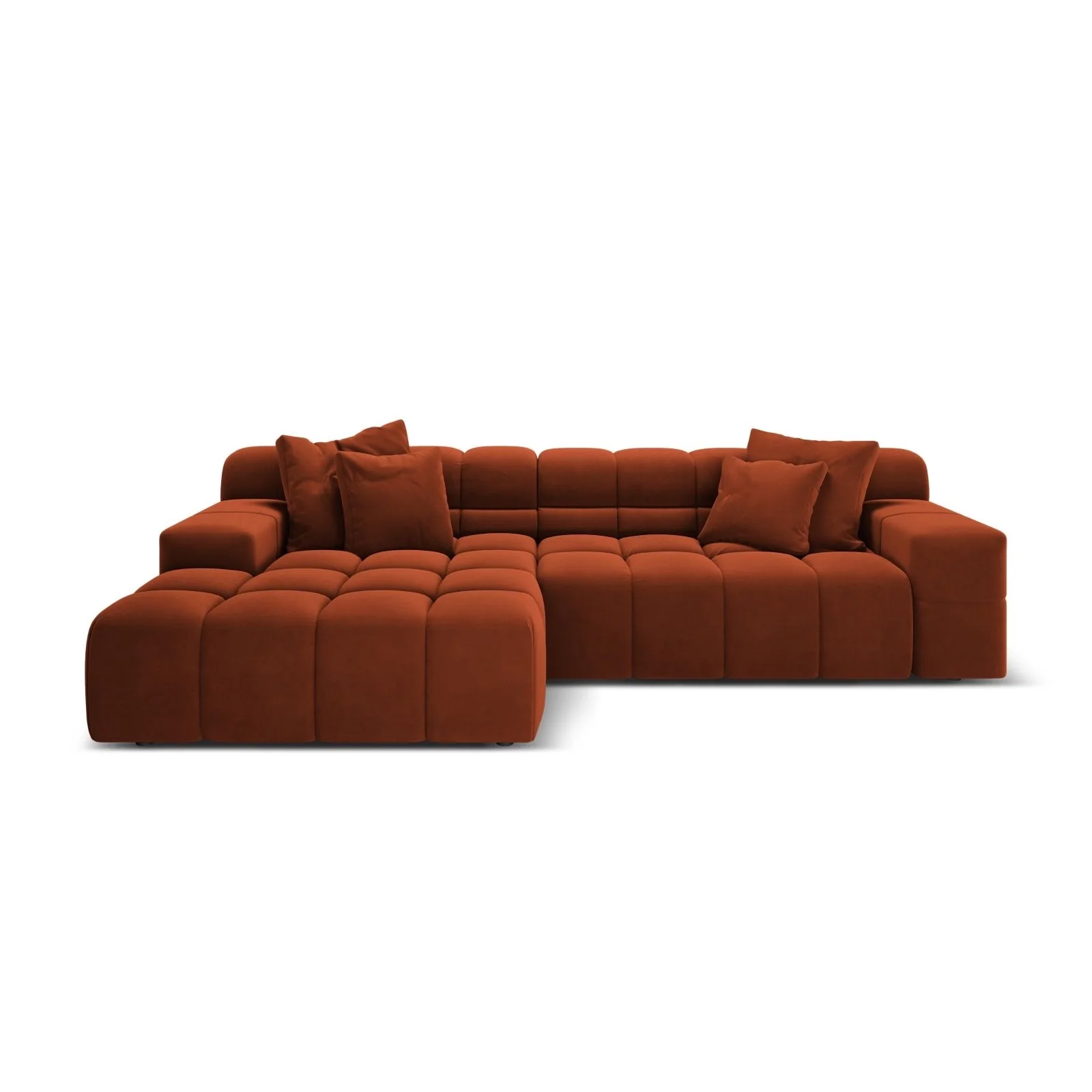 Hawaii 3-Sitzer Ecksofa, Linke Seite, aus Samt oder Strukturstoff, 270x160x75 cm - Image 7