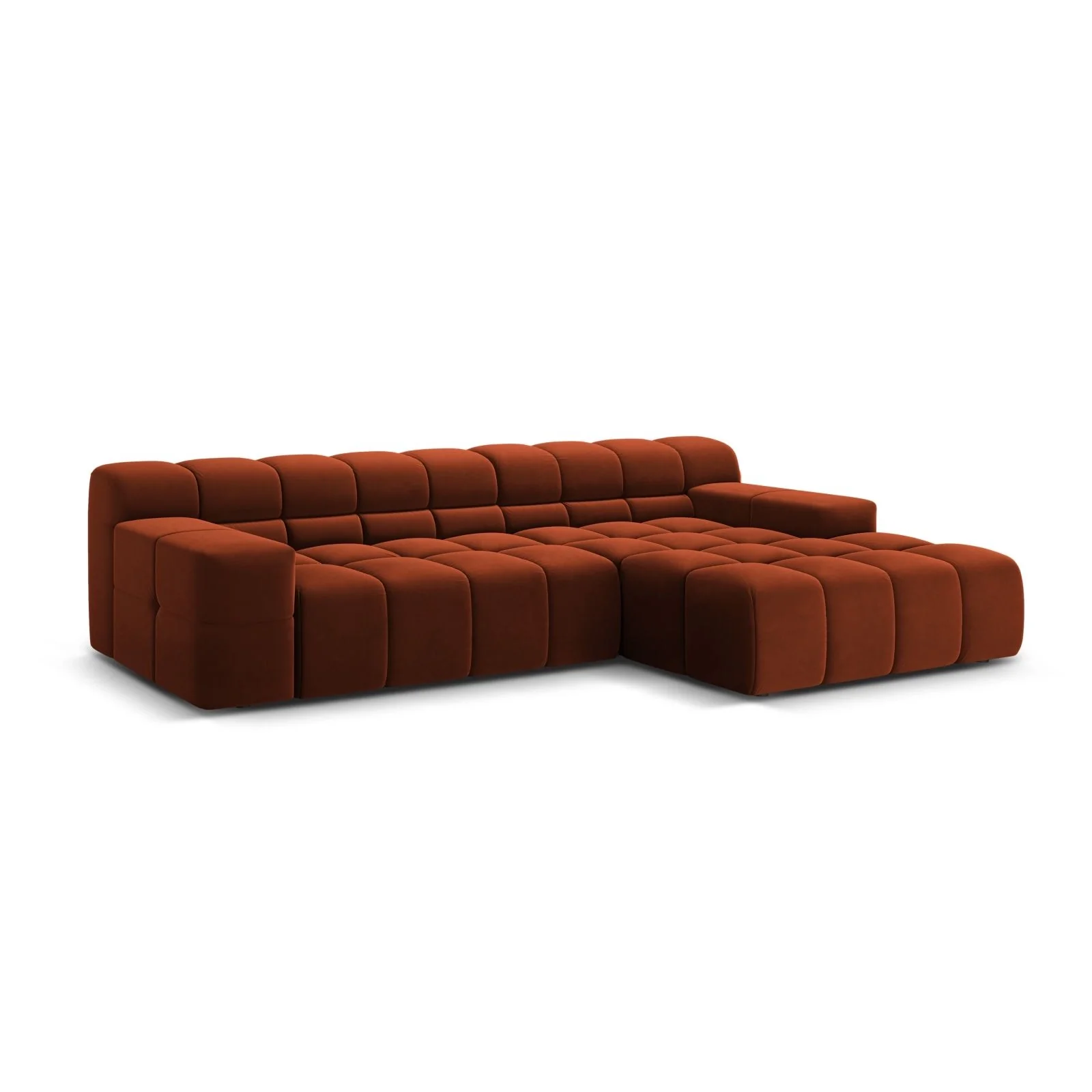 Hawaii 3-Sitzer Ecksofa, Rechte Seite, aus Samt oder Strukturstoff, 270x160x75 cm - Image 10