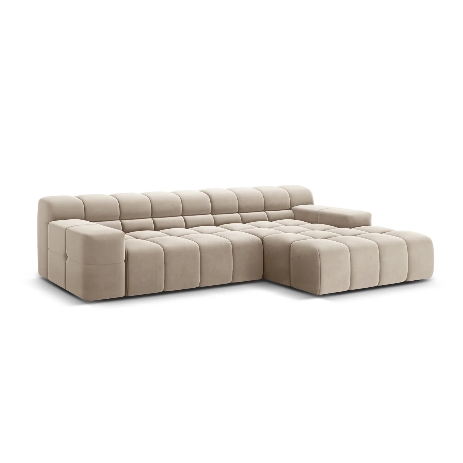 Hawaii 3-Sitzer Ecksofa, Rechte Seite, aus Samt oder Strukturstoff, 270x160x75 cm - Image 4