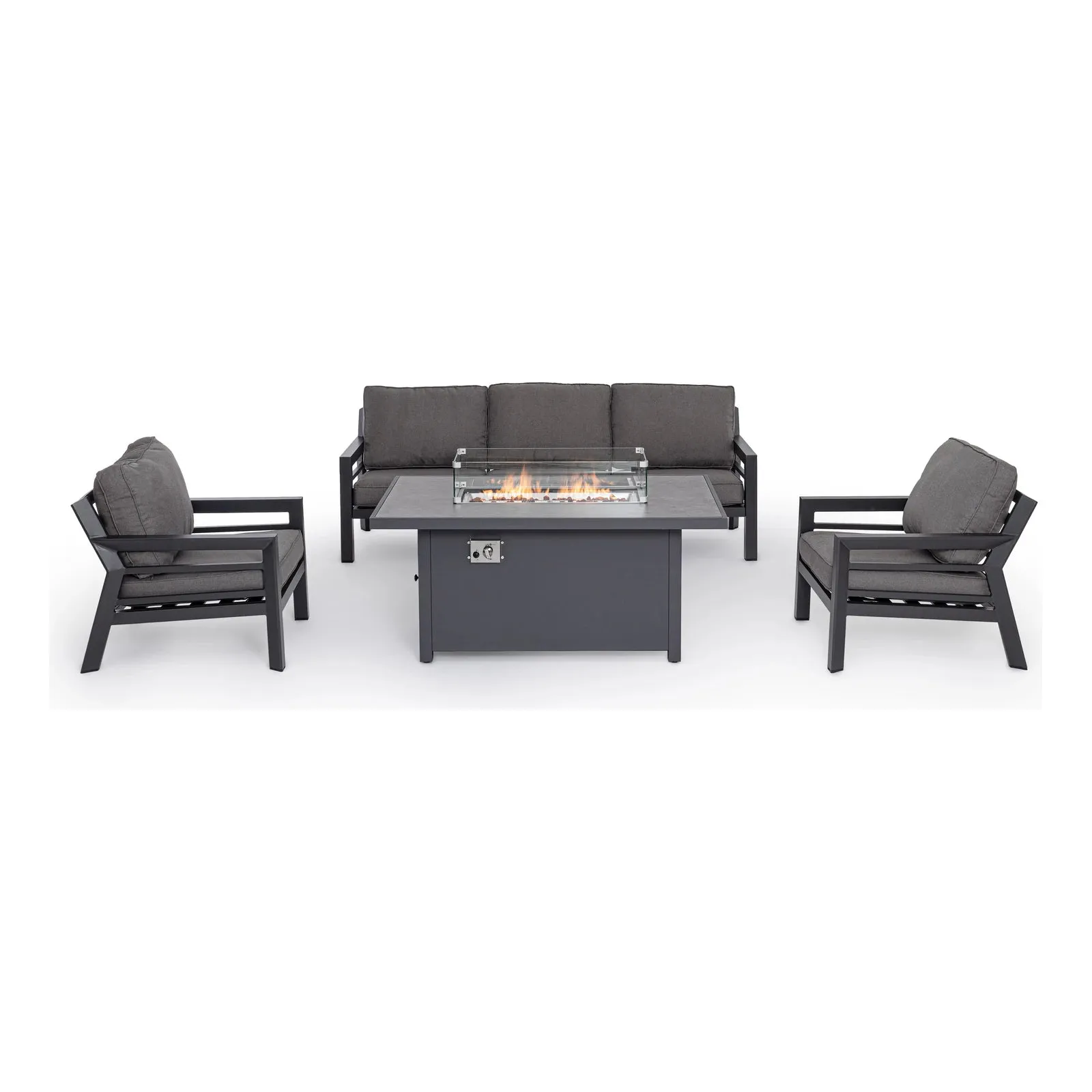 Hendrix Sofa Set 4 Anthrazit mit Kissen