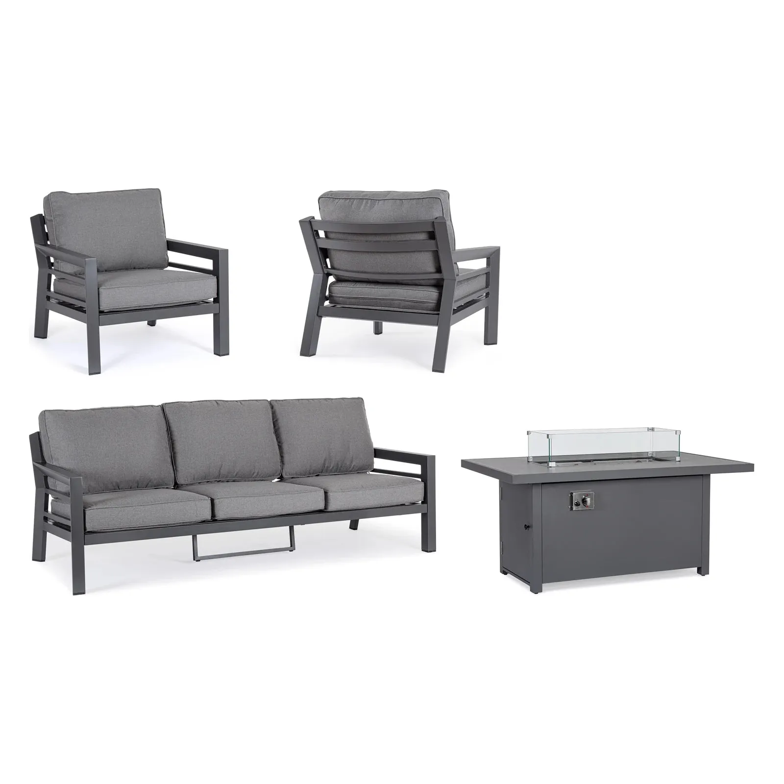 Hendrix Sofa Set 4 Anthrazit mit Kissen - Image 6