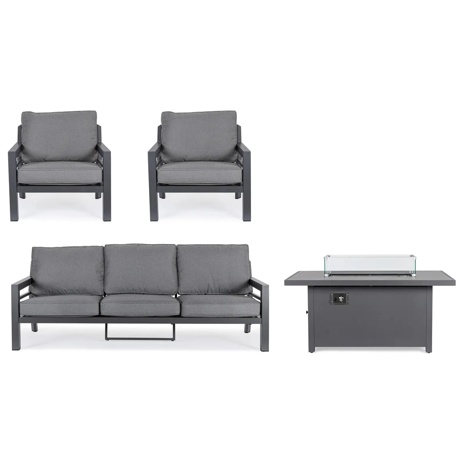 Hendrix Sofa Set 4 Anthrazit mit Kissen - Image 9
