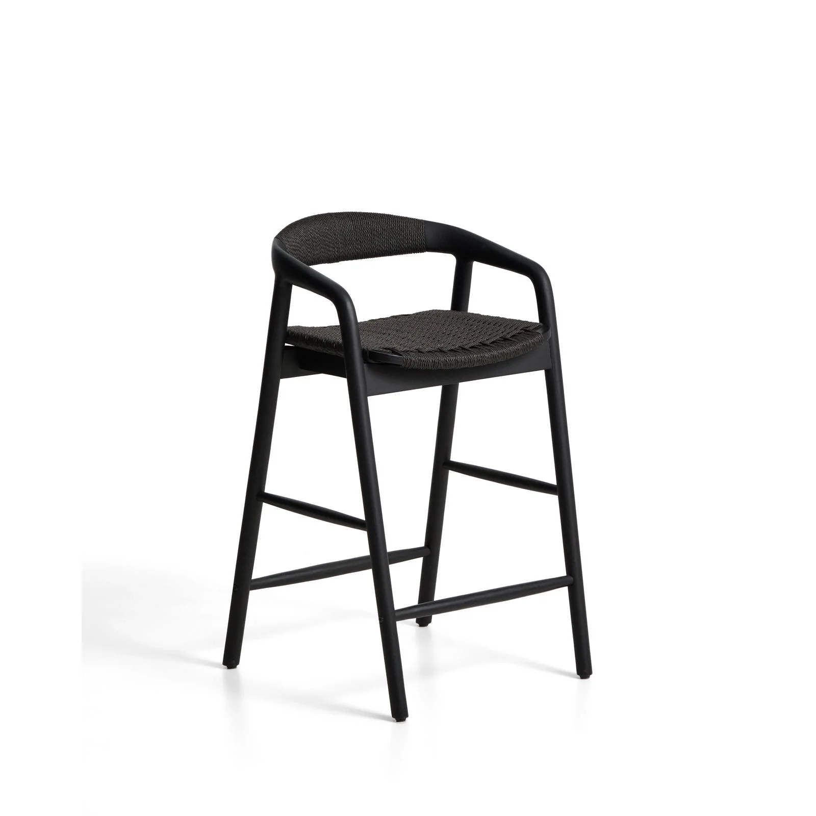 Hocker Derile aus massivem Eichenholz mit Finish und Papierseil 100% FSC 65 cm