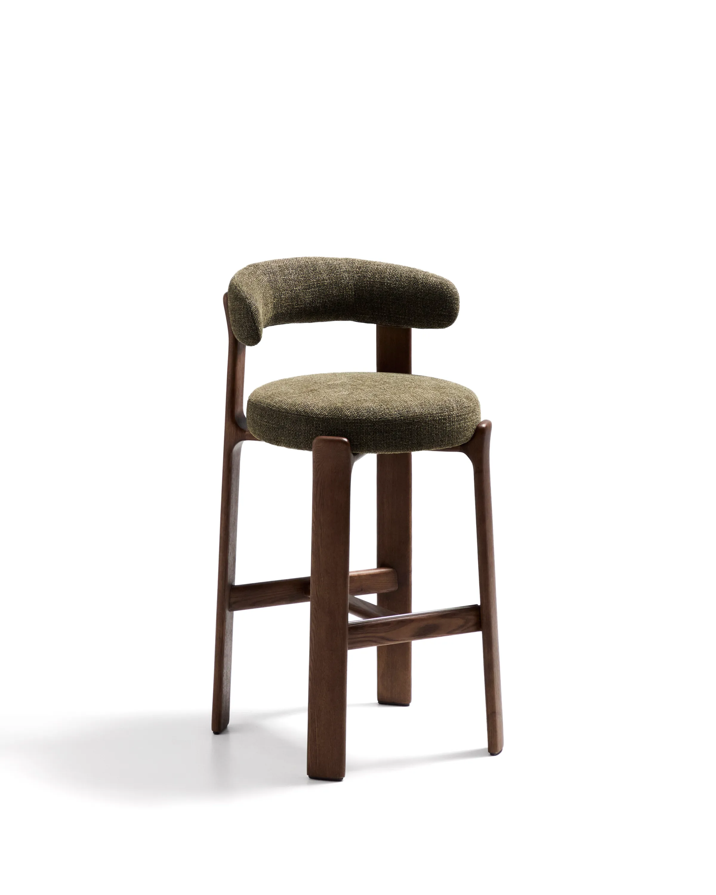 Hocker Granite aus Chenille und massivem Eschenholz, FSC 100%, 75 cm - Image 21