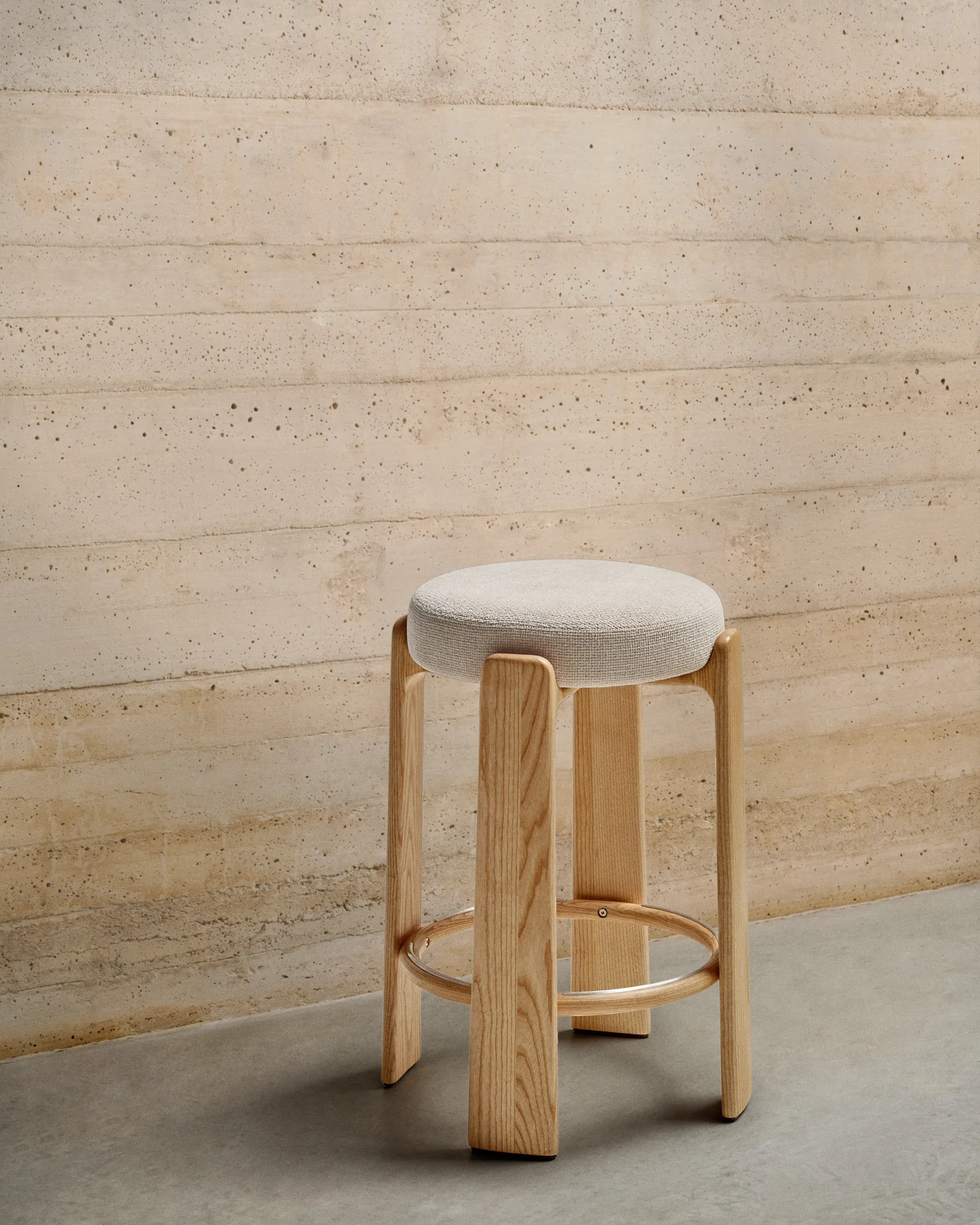 Hocker Granite aus Chenille und massivem Eschenholz in verschiedenen Farben, FSC 100%, 75 cm - Image 20