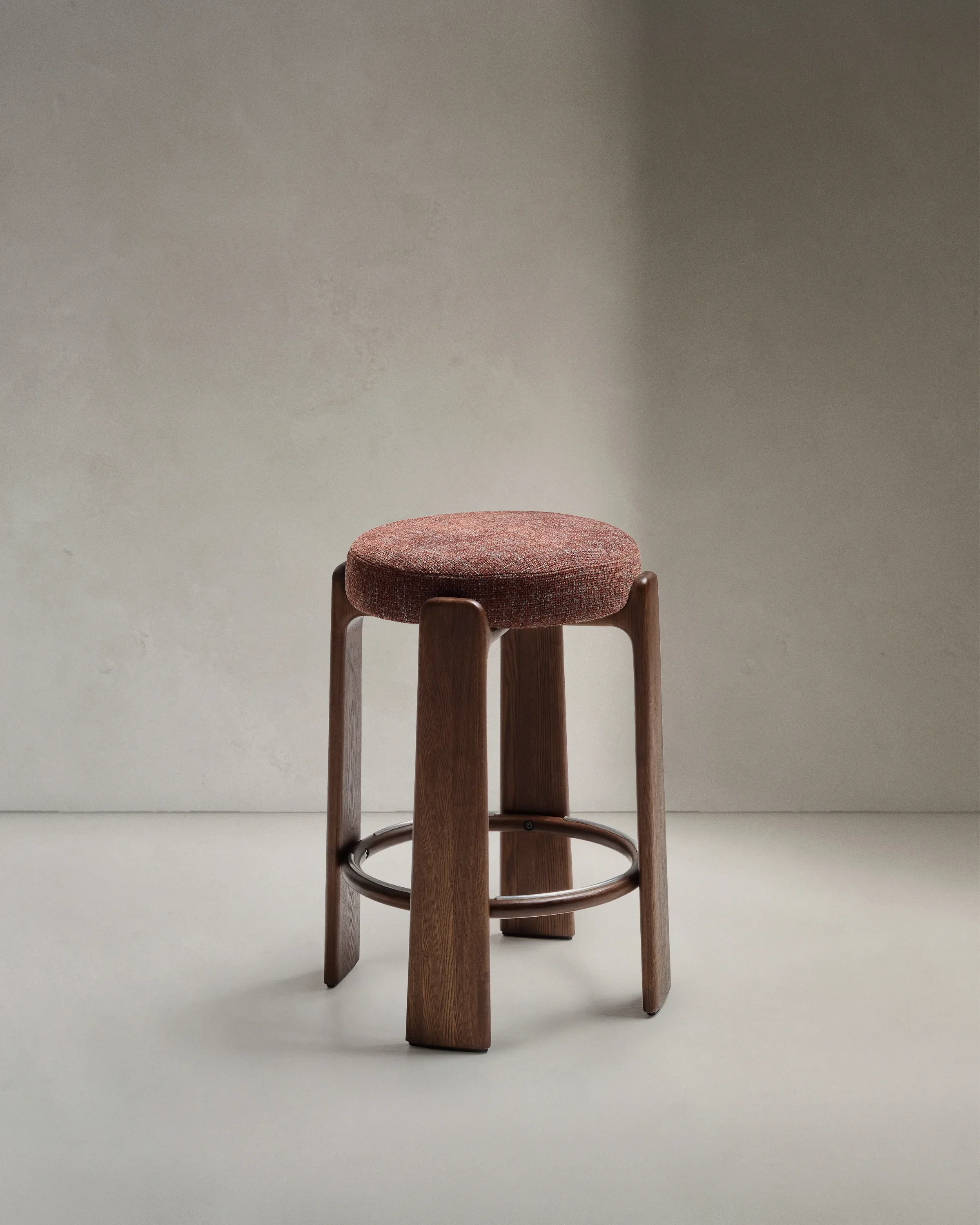Hocker Granite aus Chenille und massivem Eschenholz in verschiedenen Farben, FSC 100%, 75 cm - Image 7