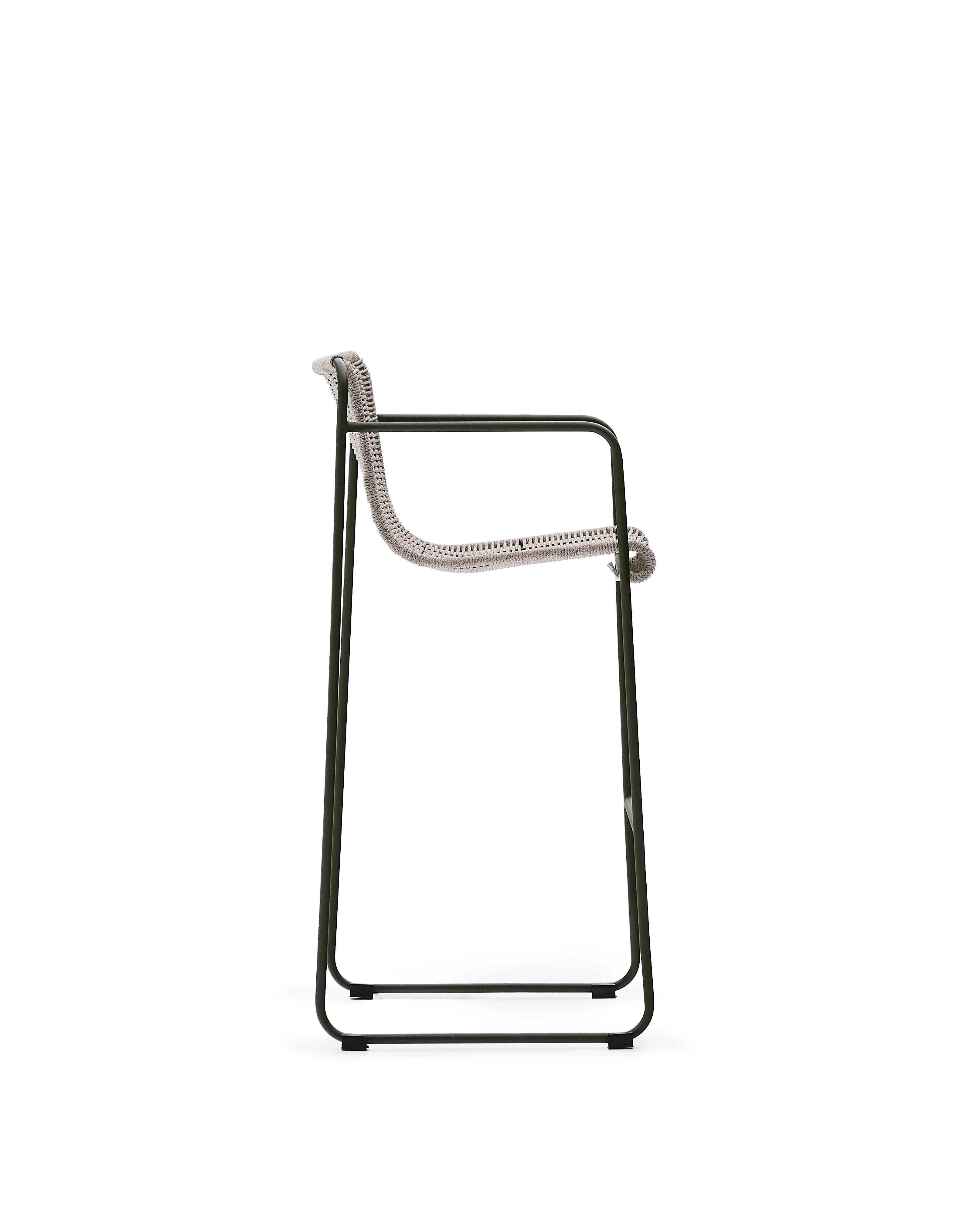 Hocker Maurina aus grün verzinktem Stahl mit écrufarbenem und grauem Seil 74,5 cm - Image 2