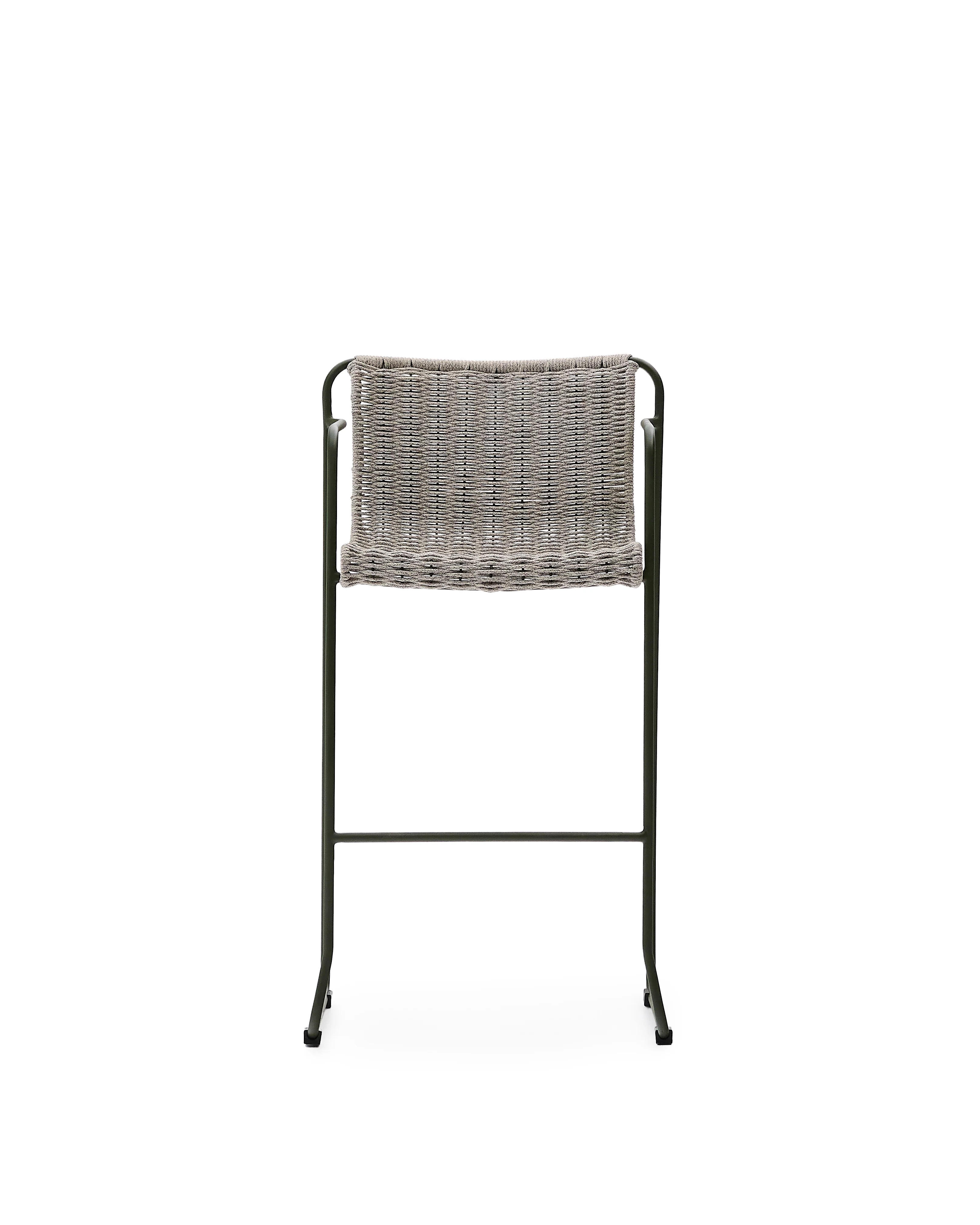 Hocker Maurina aus grün verzinktem Stahl mit écrufarbenem und grauem Seil 74,5 cm - Image 4