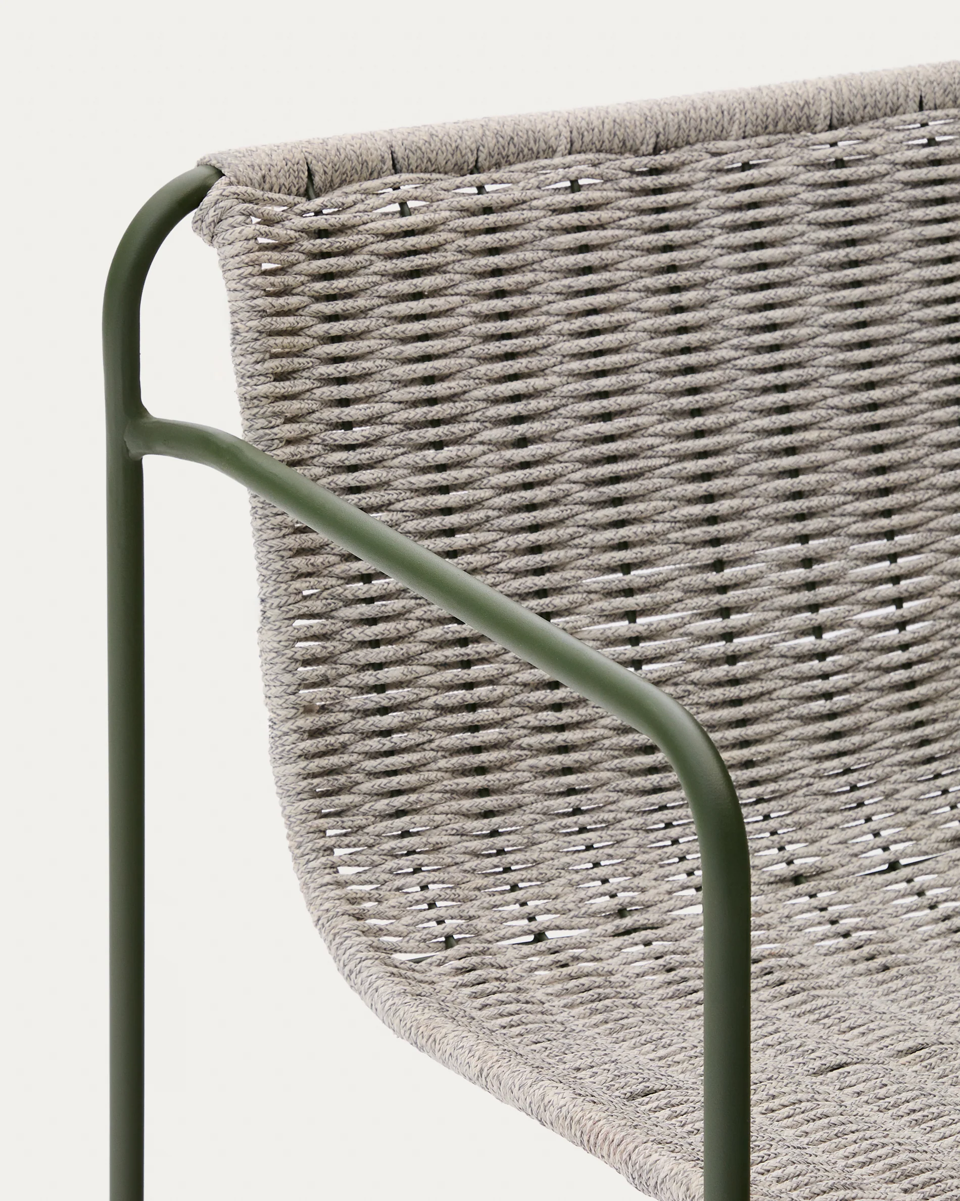 Hocker Maurina aus grün verzinktem Stahl mit écrufarbenem und grauem Seil 74,5 cm - Image 8