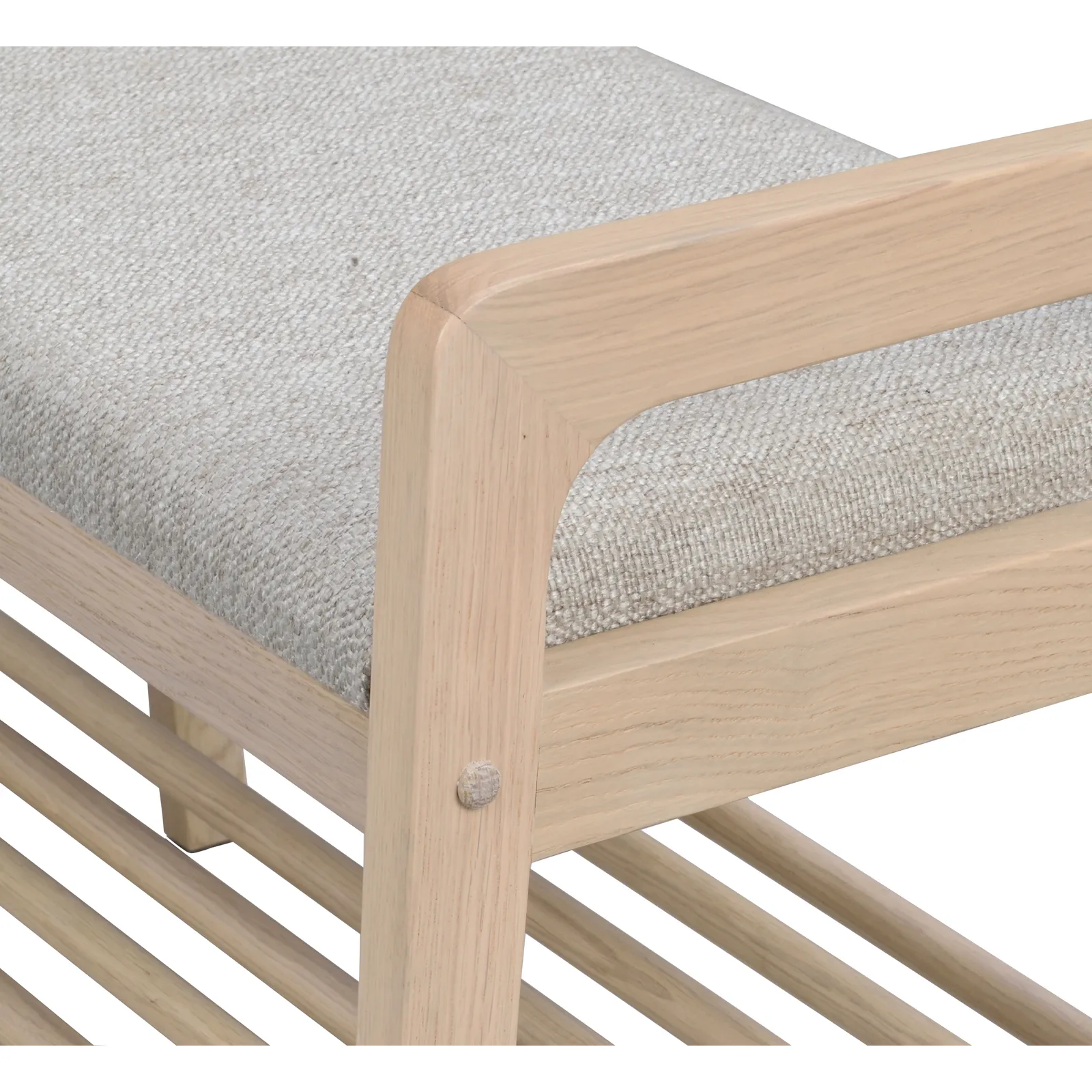 INVERNESS Flurbank aus Eiche und Stoff, in Weiß pigmentiert/beige, 75x40x55 cm - Image 4