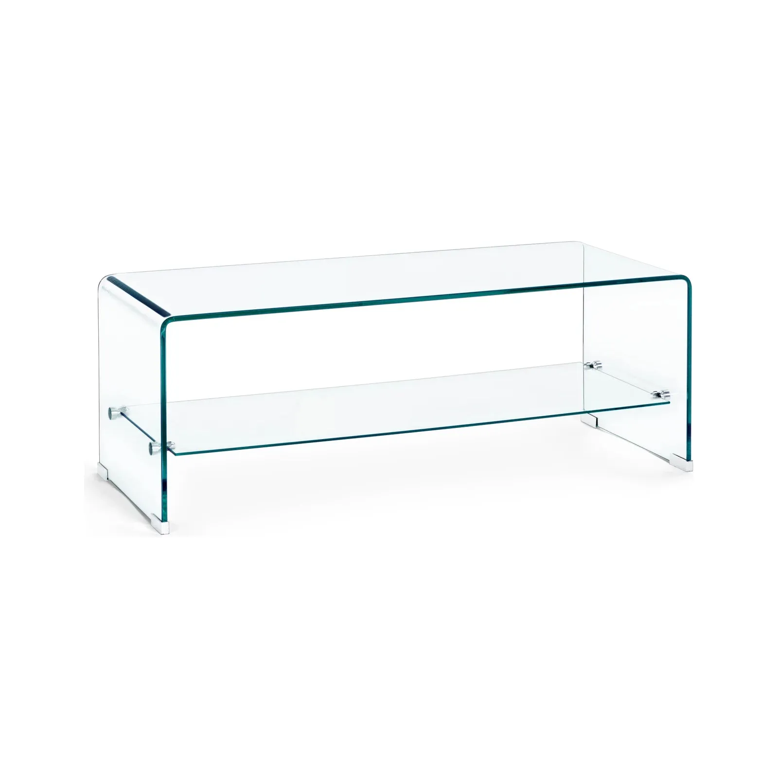Iride Couchtisch Glas mit 2 Ablagen 100x40 cm