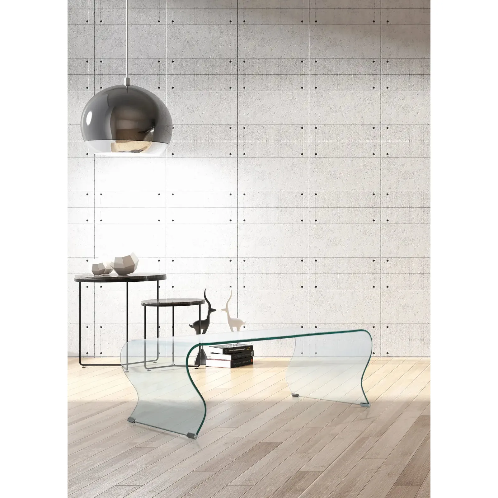 Iride Couchtisch Rect Curl Glas 120x60 cm - Image 2