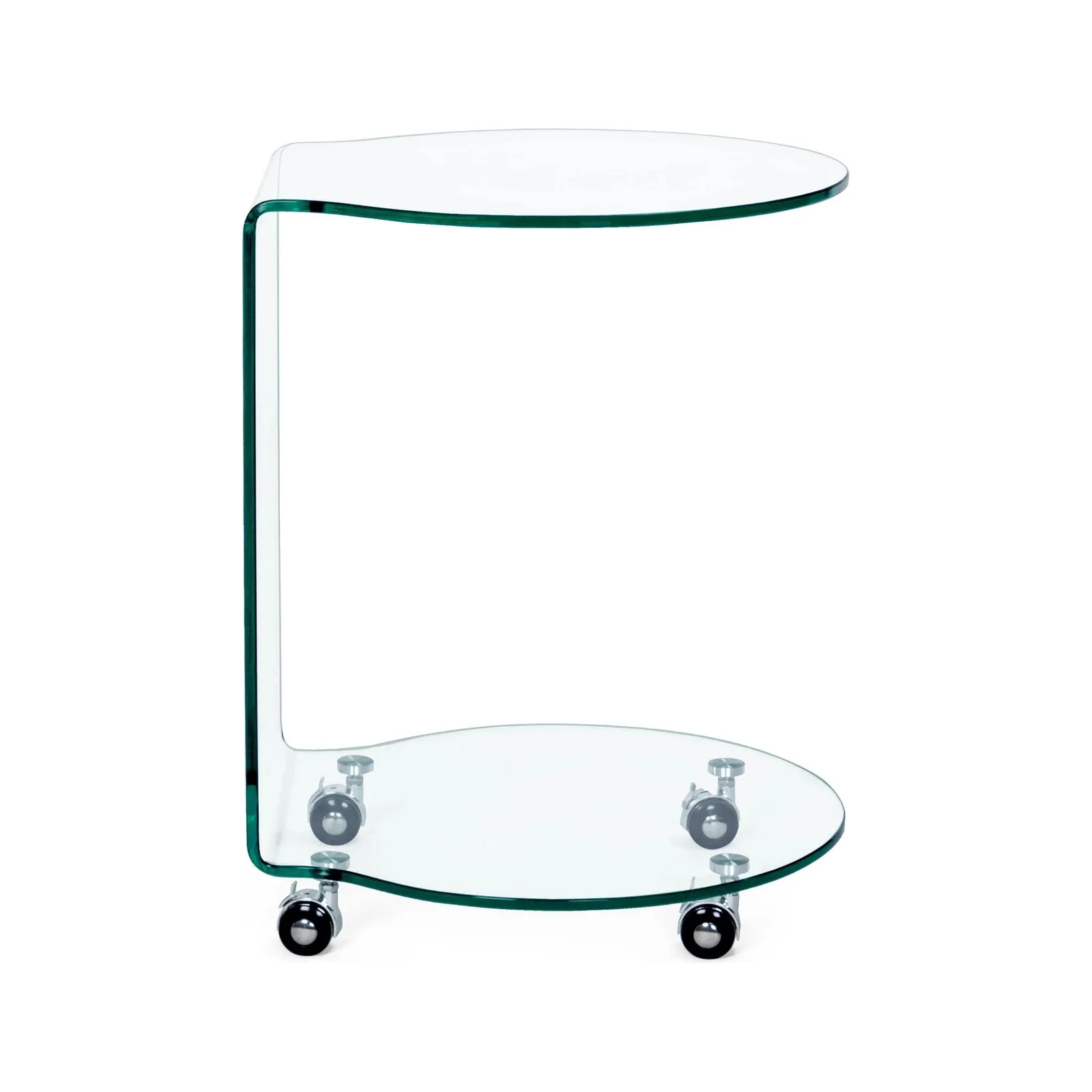 Iride Glas-Couchtisch mit Rädern rund - Image 2