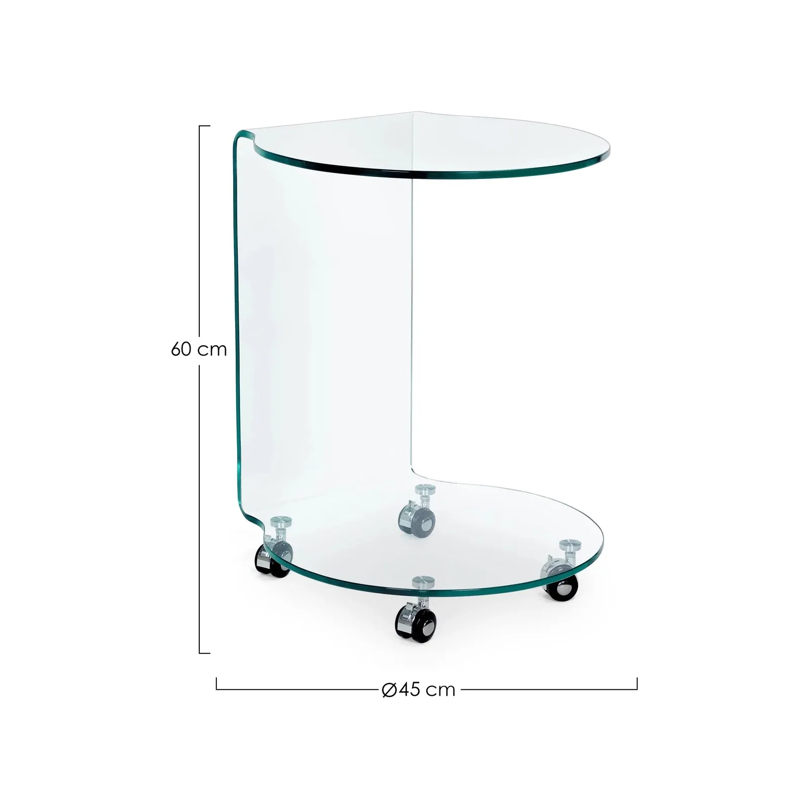 Iride Glas-Couchtisch mit Rädern rund - Image 4