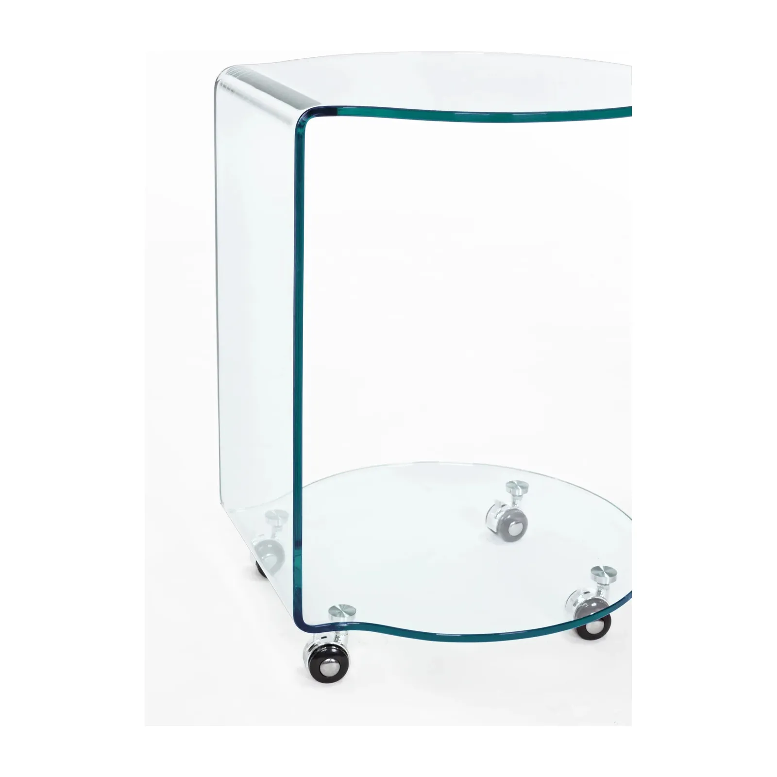 Iride Glas-Couchtisch mit Rädern rund - Image 5