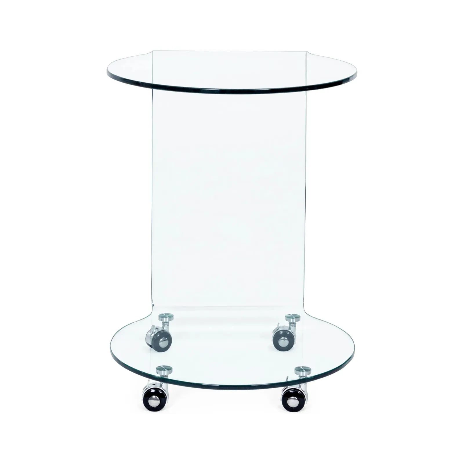 Iride Glas-Couchtisch mit Rädern rund - Image 6