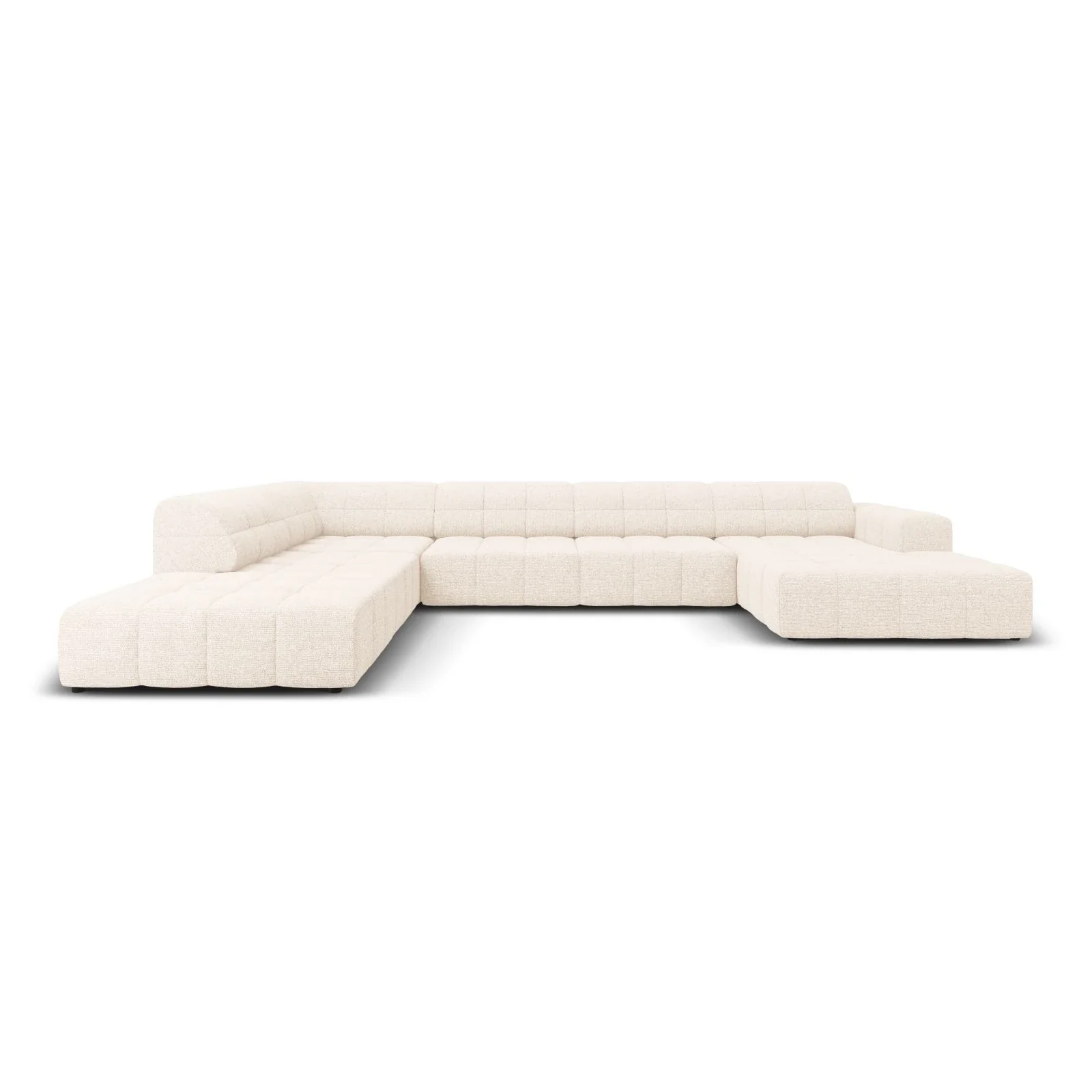 Jennifer 7-Sitzer Panorama-Sofa Links, mit Bezug aus Samt oder Chenille, 364x262 cm