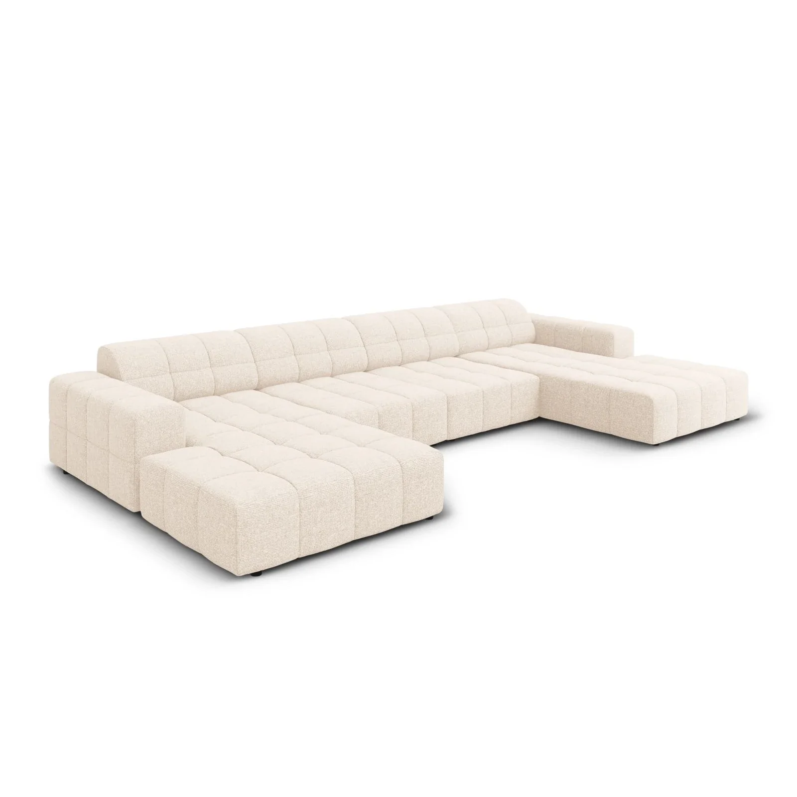 Jennifer Panorama-Sofa symmetrisch mit Bezug aus Samt oder Chenille, 364x166 cm - Image 2