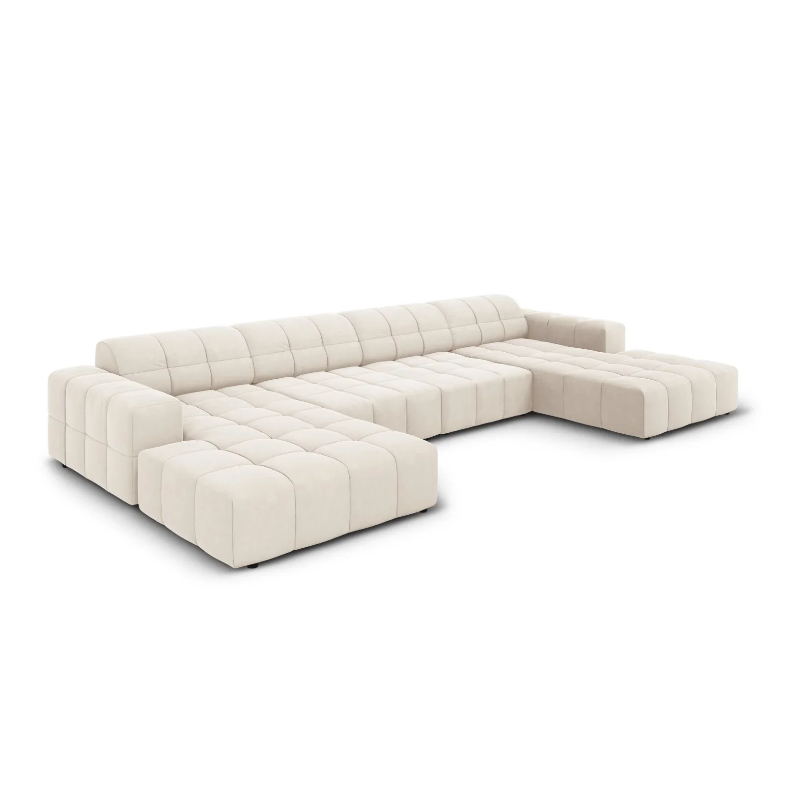 Jennifer Panorama-Sofa symmetrisch mit Bezug aus Samt oder Chenille, 364x166 cm - Image 37