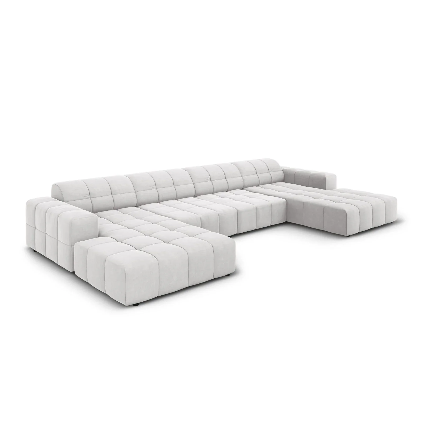 Jennifer Panorama-Sofa symmetrisch mit Bezug aus Samt oder Chenille, 364x166 cm - Image 72
