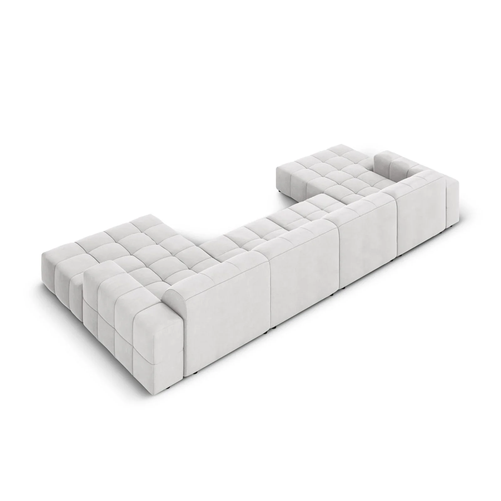Jennifer Panorama-Sofa symmetrisch mit Bezug aus Samt oder Chenille, 364x166 cm - Image 73