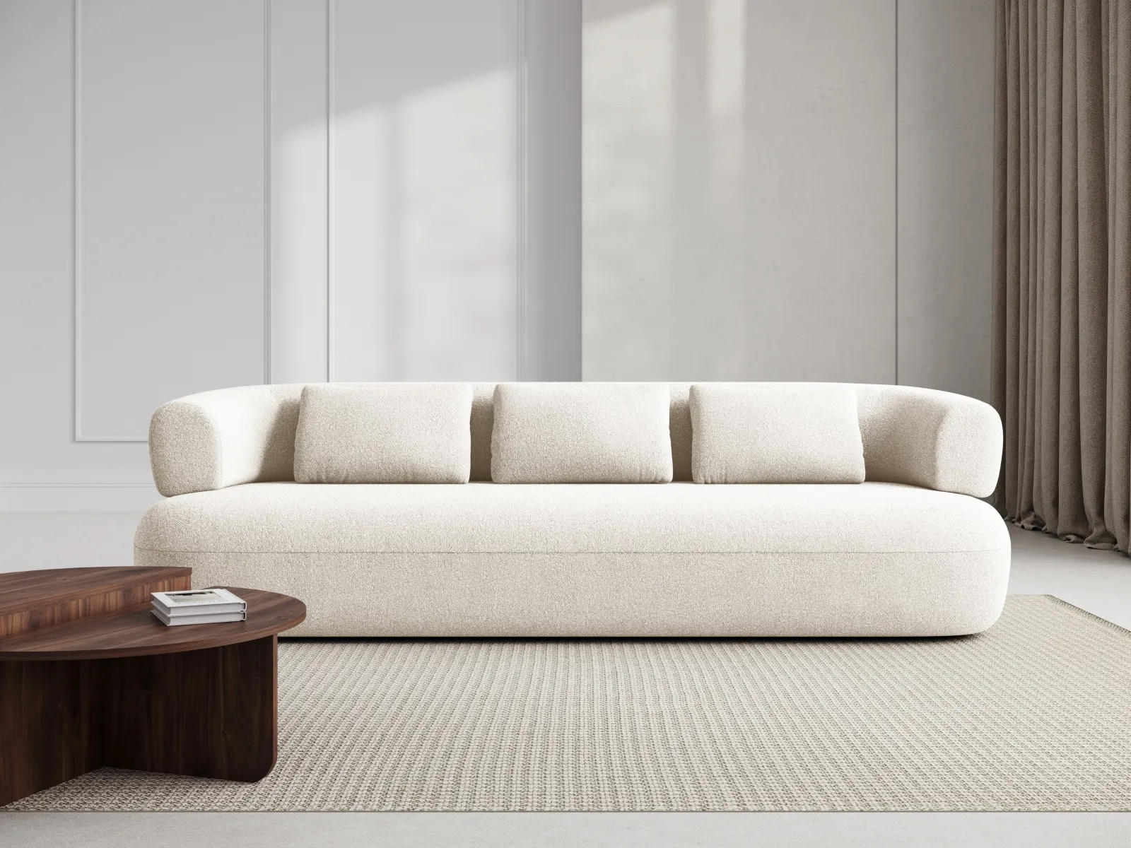 Jenny 4-Sitzer Sofa mit Bezug aus Samt, Boucle oder Chenille, 226x90 cm - Image 113