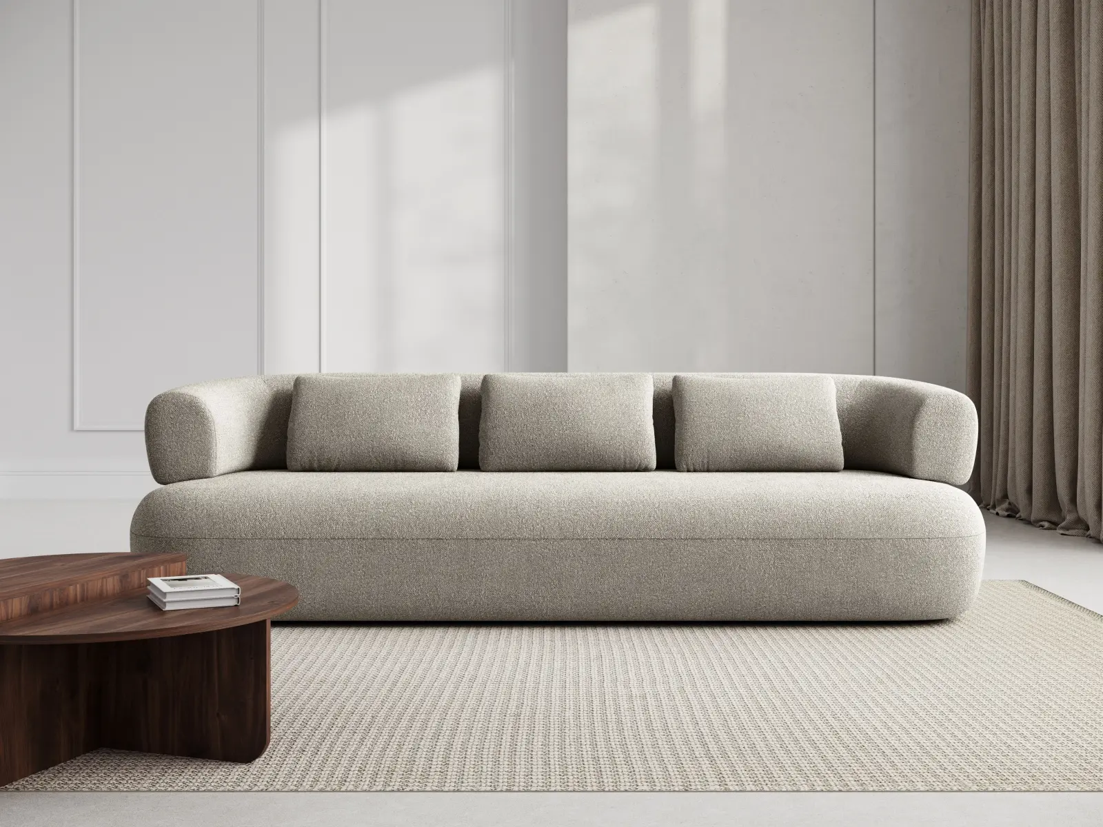 Jenny 4-Sitzer Sofa mit Bezug aus Samt, Boucle oder Chenille, 226x90 cm - Image 123