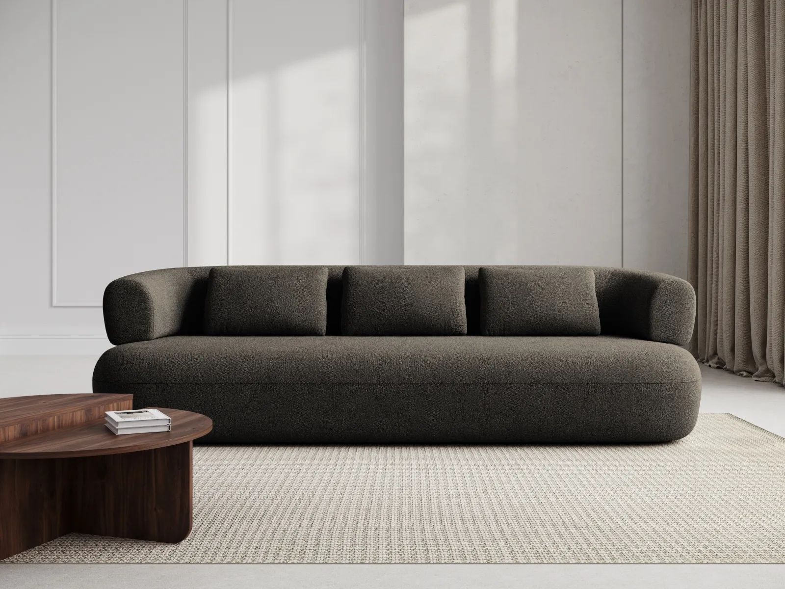 Jenny 4-Sitzer Sofa mit Bezug aus Samt, Boucle oder Chenille, 226x90 cm - Image 128