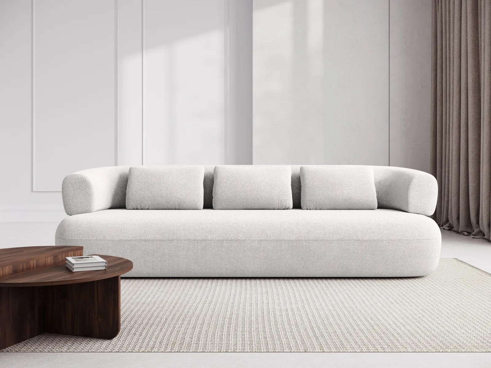 Jenny 4-Sitzer Sofa mit Bezug aus Samt, Boucle oder Chenille, 226x90 cm - Image 50