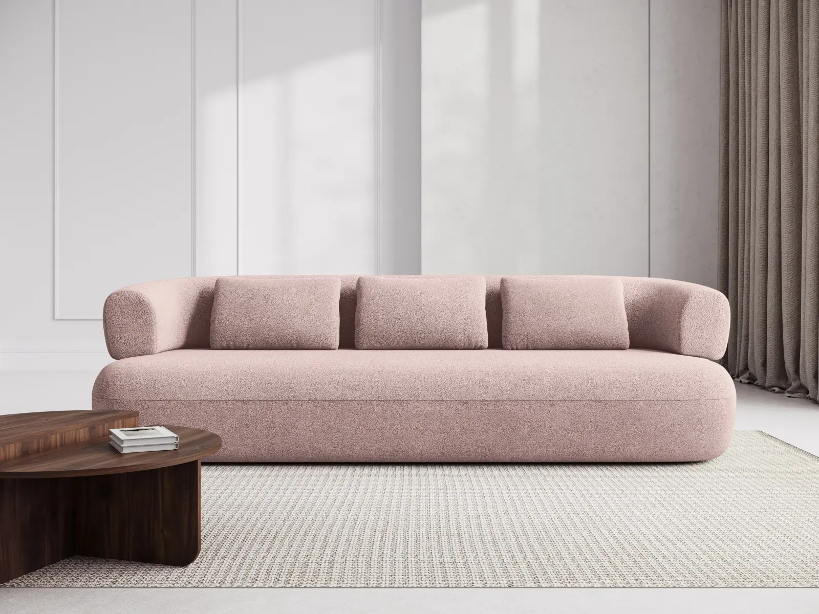 Jenny 4-Sitzer Sofa mit Bezug aus Samt, Boucle oder Chenille, 226x90 cm - Image 57