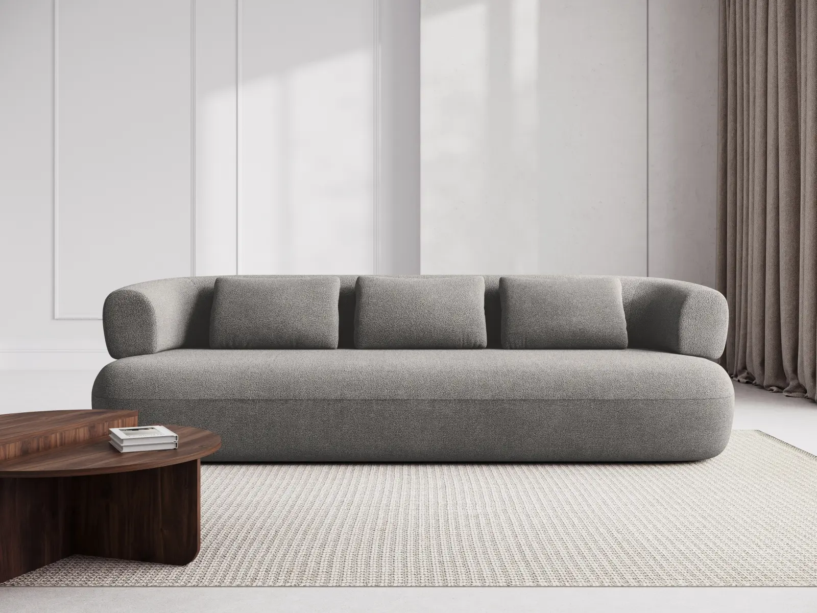 Jenny 4-Sitzer Sofa mit Bezug aus Samt, Boucle oder Chenille, 226x90 cm - Image 92