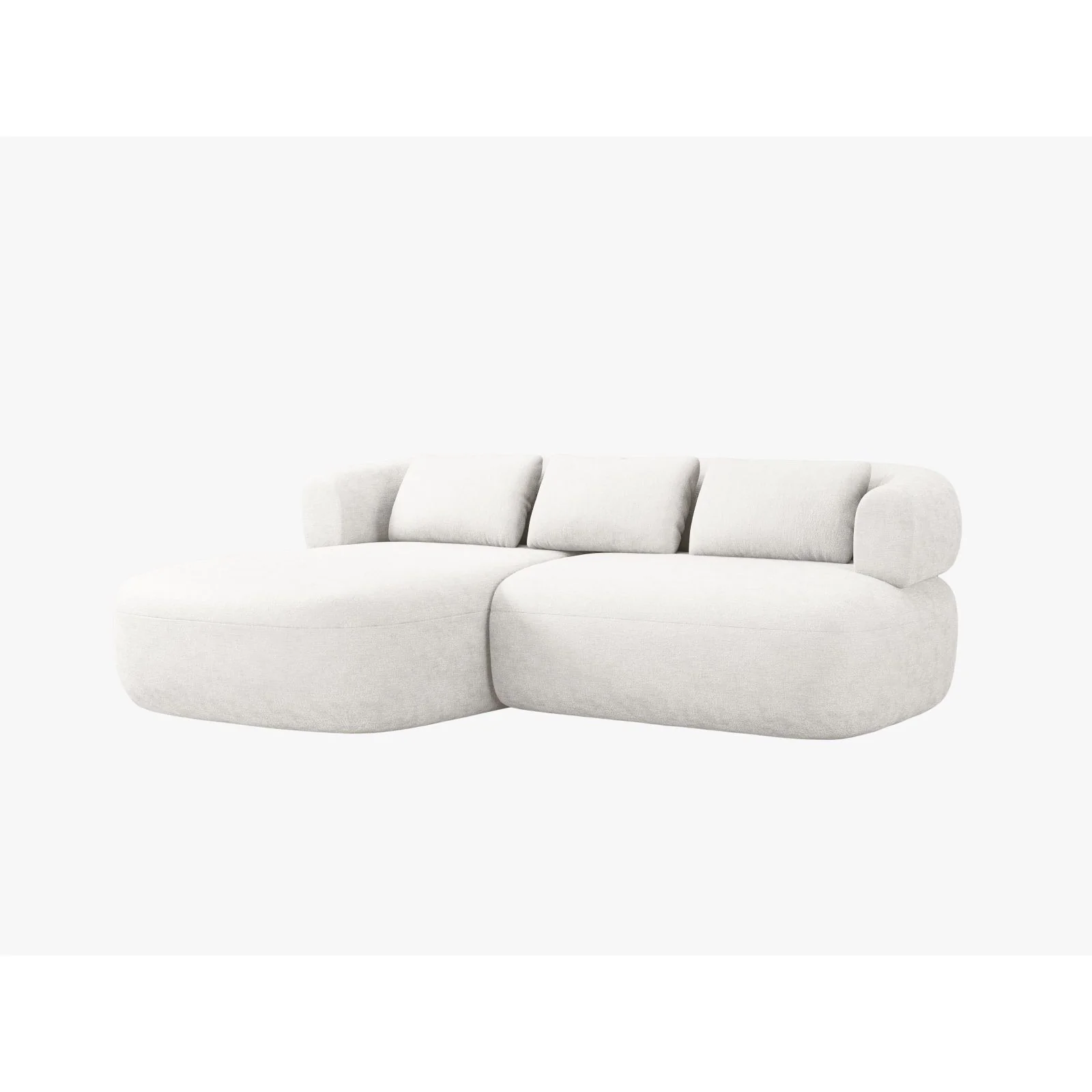 Jenny 5-Sitzer Ecksofa, Linke Seite, aus Samt, Chenille oder Boucle, 200x145 cm