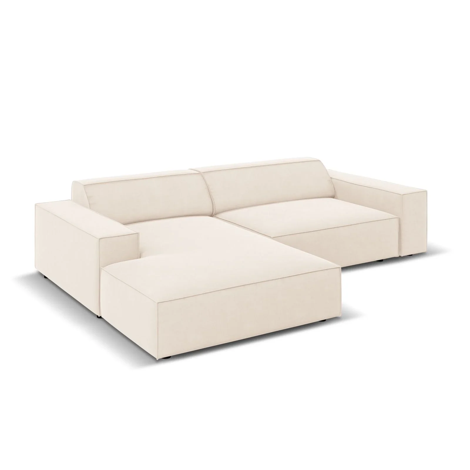 Jodie 3-Sitzer Ecksofa, Linke Seite, aus Samt oder Strukturstoff, 224x166 cm - Image 3
