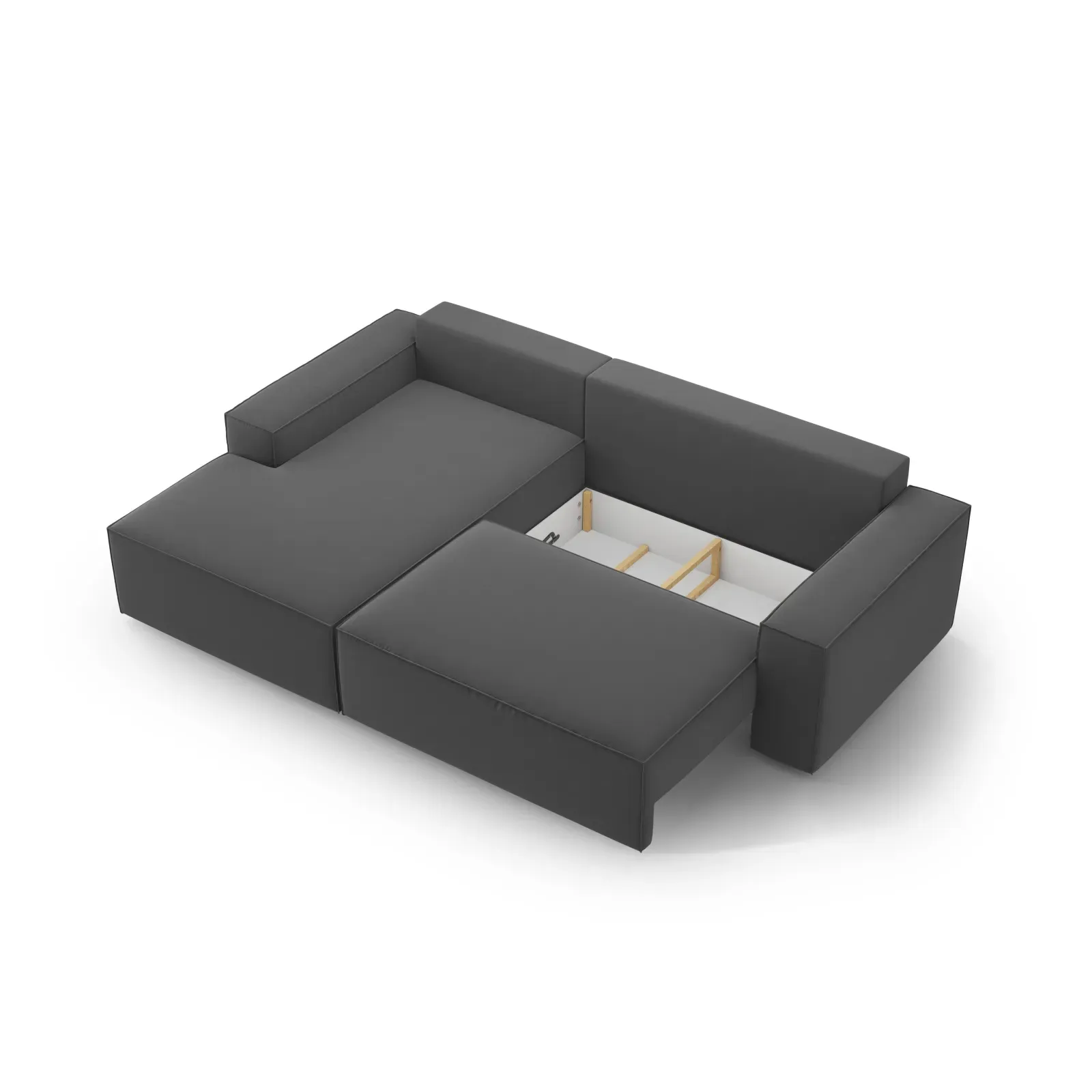 Jodie 3-Sitzer Ecksofa Links mit Schlaffunktion und Bettkasten mit Bezug aus Samt, Strukturstoff oder Boucle, 246x151 cm - Image 105