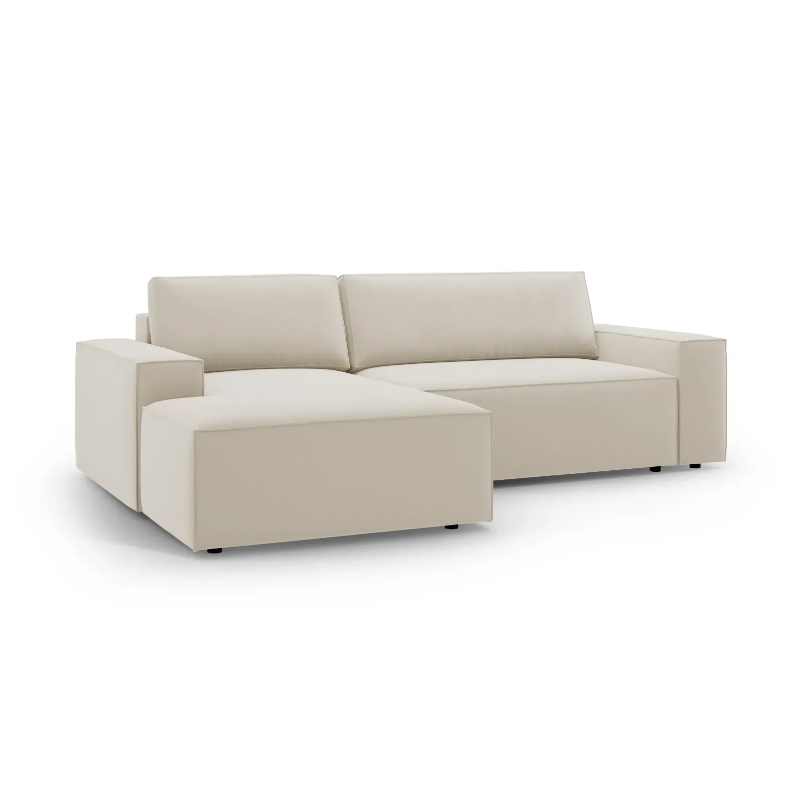 Jodie 3-Sitzer Ecksofa Links mit Schlaffunktion und Bettkasten mit Bezug aus Samt, Strukturstoff oder Boucle, 246x151 cm - Image 121