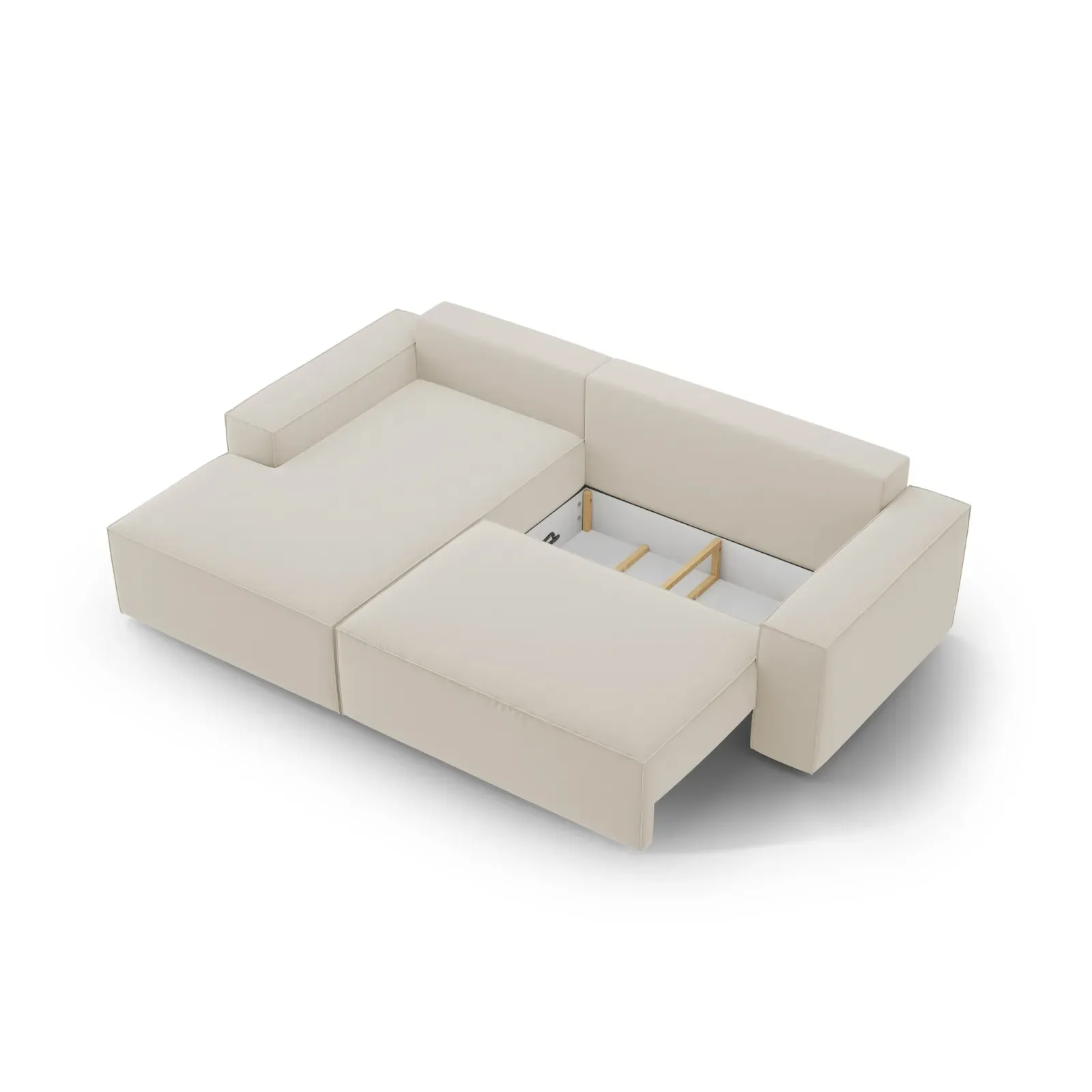 Jodie 3-Sitzer Ecksofa Links mit Schlaffunktion und Bettkasten mit Bezug aus Samt, Strukturstoff oder Boucle, 246x151 cm - Image 123