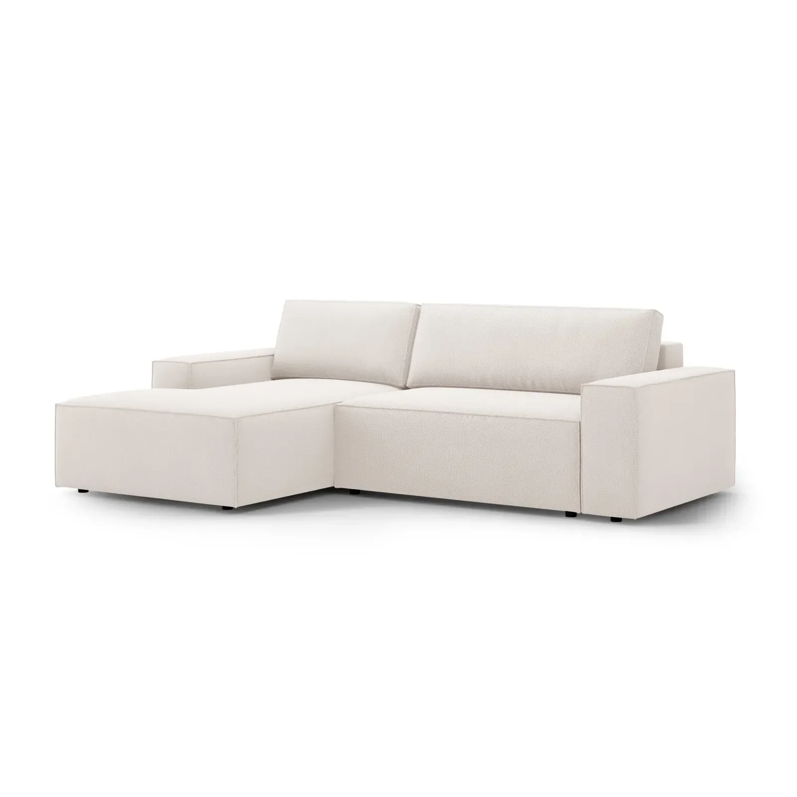Jodie 3-Sitzer Ecksofa Links mit Schlaffunktion und Bettkasten mit Bezug aus Samt, Strukturstoff oder Boucle, 246x151 cm - Image 130