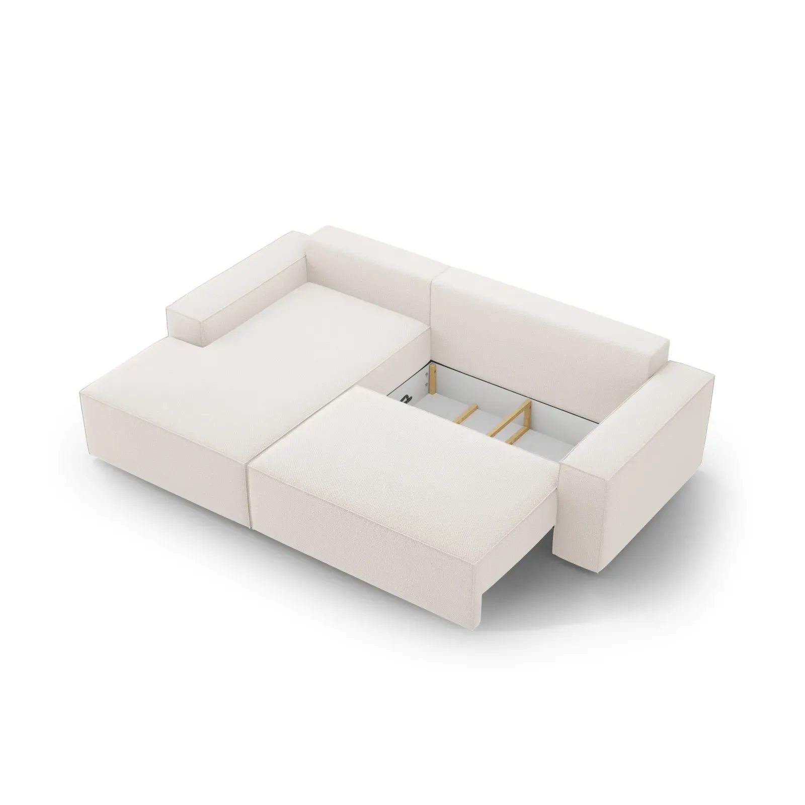 Jodie 3-Sitzer Ecksofa Links mit Schlaffunktion und Bettkasten mit Bezug aus Samt, Strukturstoff oder Boucle, 246x151 cm - Image 133