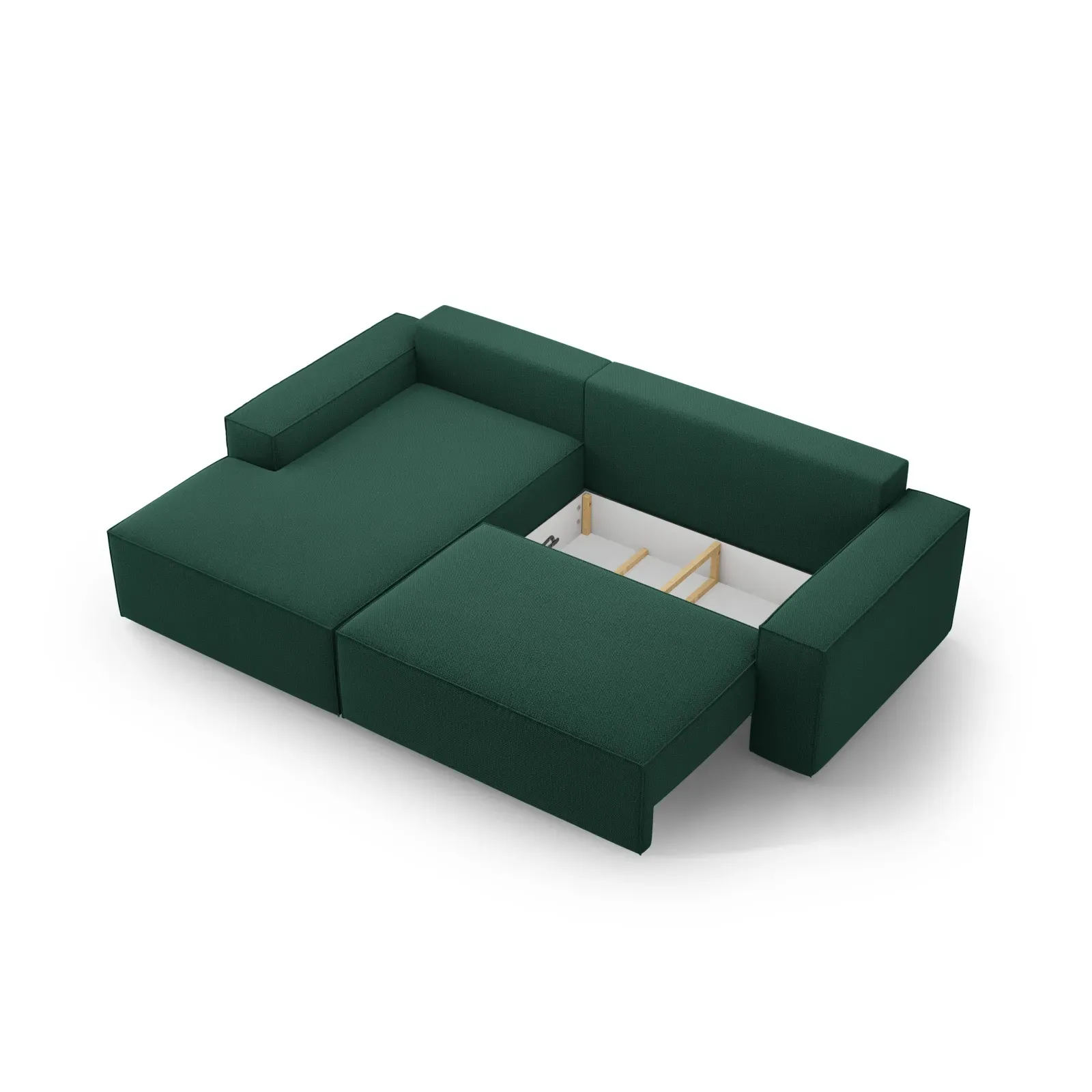 Jodie 3-Sitzer Ecksofa Links mit Schlaffunktion und Bettkasten mit Bezug aus Samt, Strukturstoff oder Boucle, 246x151 cm - Image 142