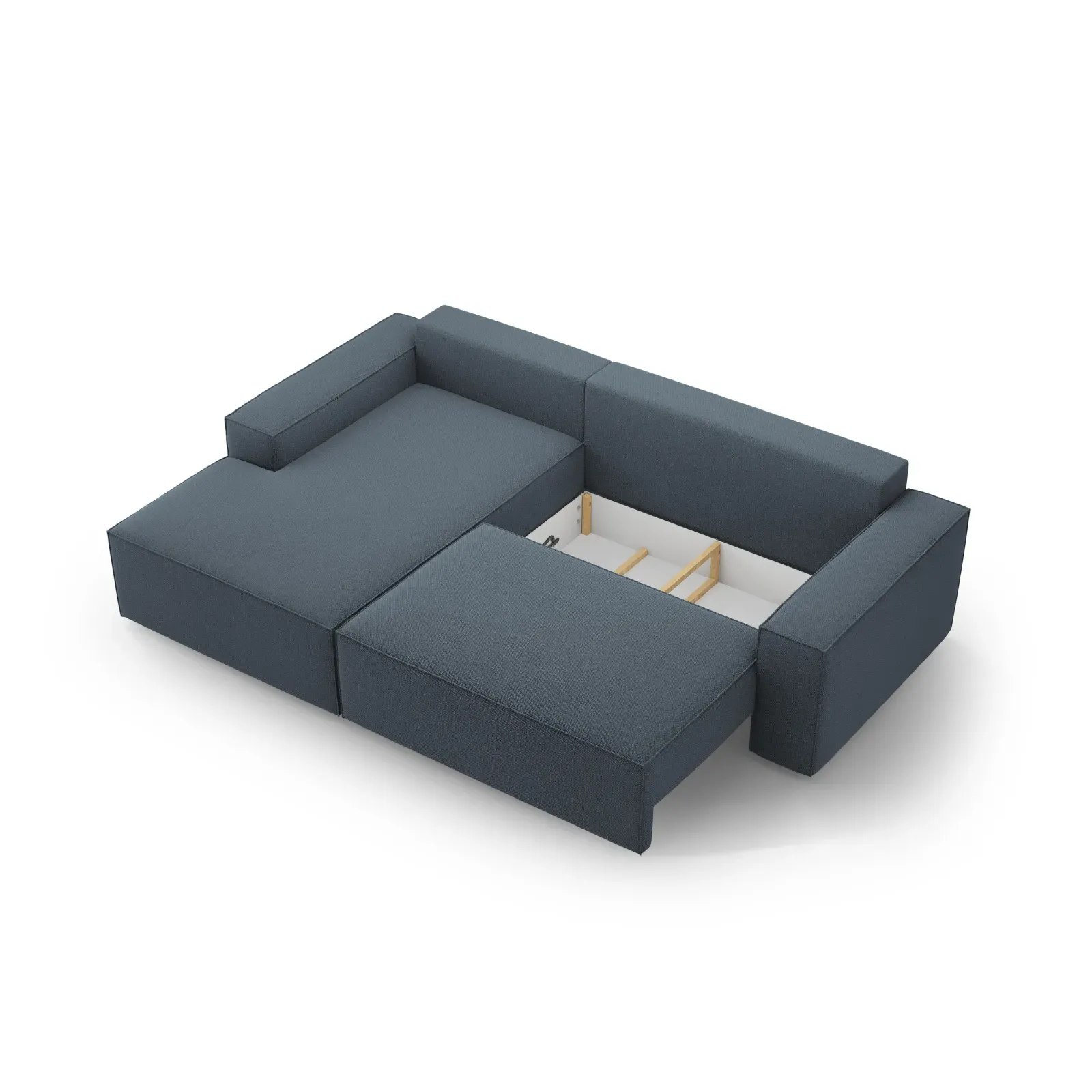 Jodie 3-Sitzer Ecksofa Links mit Schlaffunktion und Bettkasten mit Bezug aus Samt, Strukturstoff oder Boucle, 246x151 cm - Image 151
