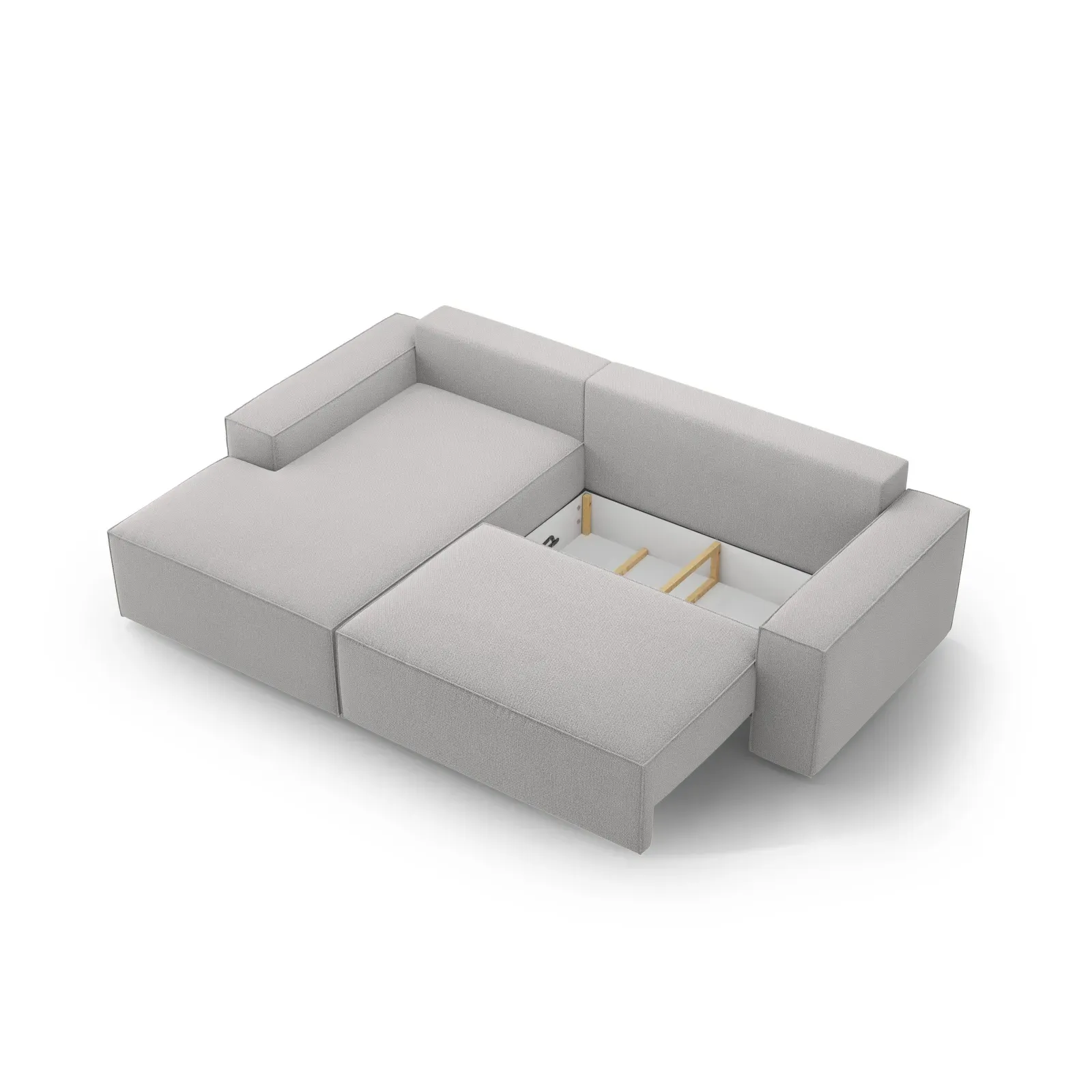 Jodie 3-Sitzer Ecksofa Links mit Schlaffunktion und Bettkasten mit Bezug aus Samt, Strukturstoff oder Boucle, 246x151 cm - Image 160