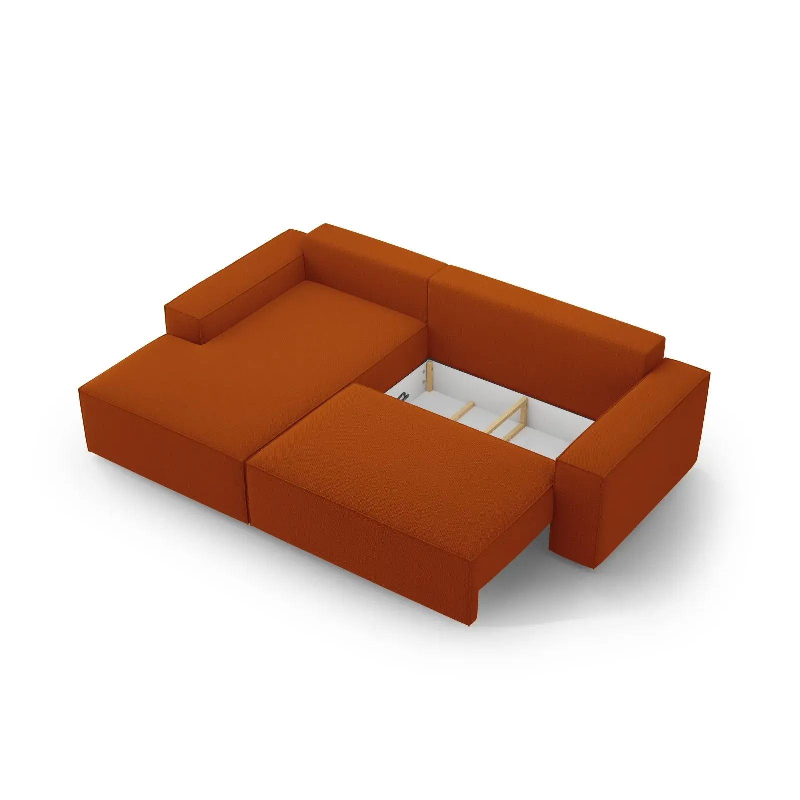 Jodie 3-Sitzer Ecksofa Links mit Schlaffunktion und Bettkasten mit Bezug aus Samt, Strukturstoff oder Boucle, 246x151 cm - Image 187