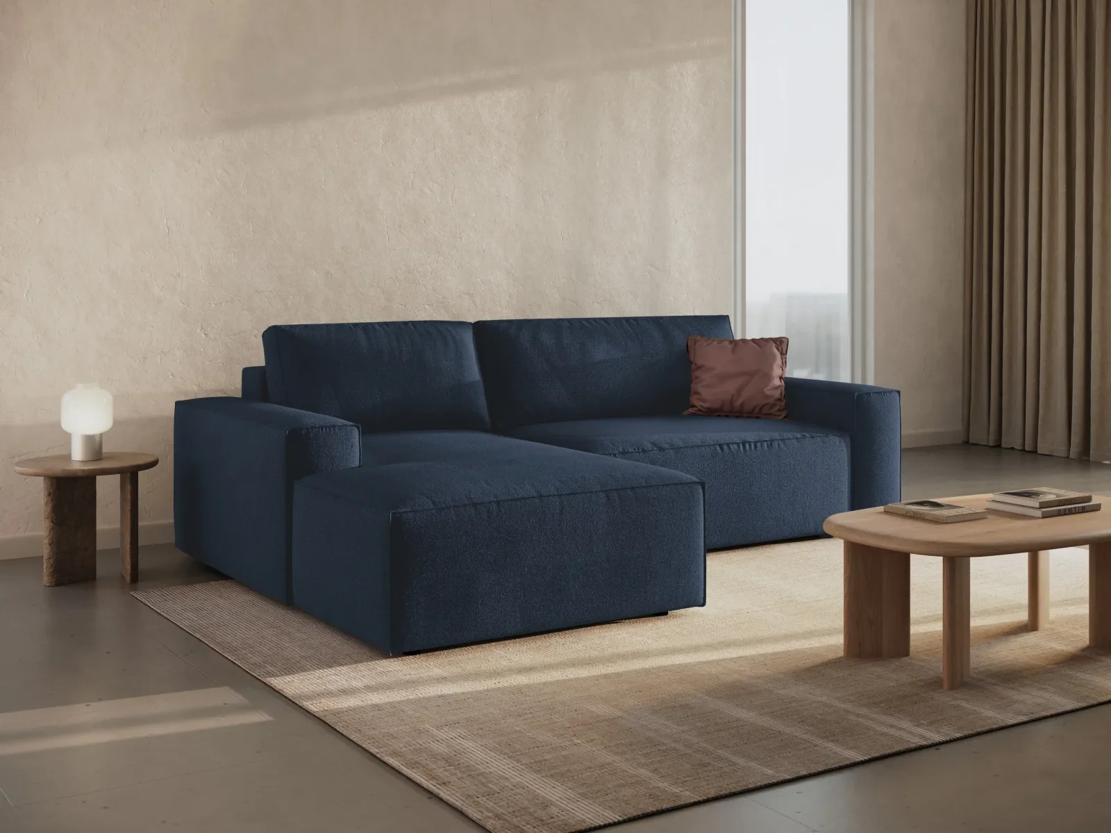 Jodie 3-Sitzer Ecksofa Links mit Schlaffunktion und Bettkasten mit Bezug aus Samt, Strukturstoff oder Boucle, 246x151 cm - Image 38