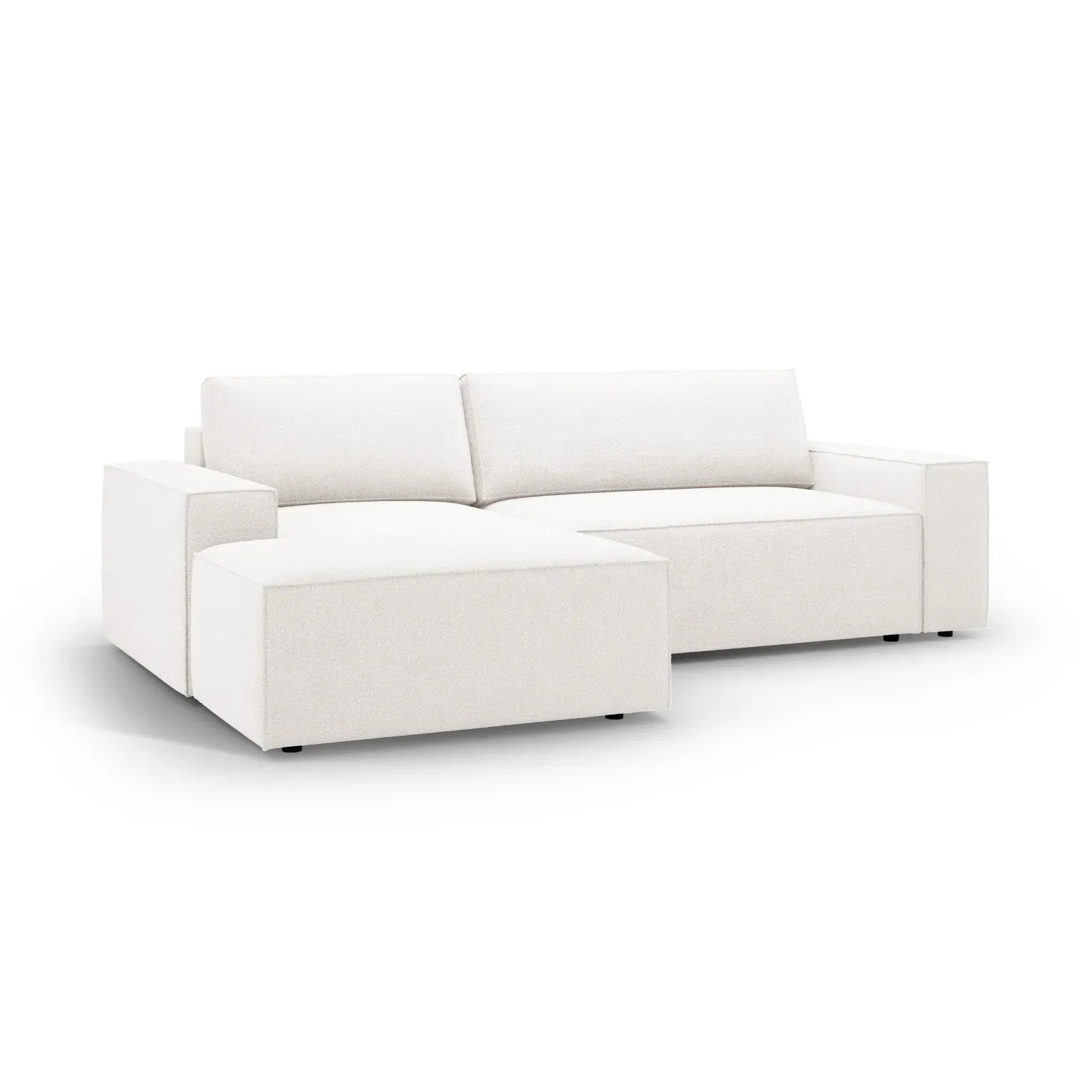 Jodie 3-Sitzer Ecksofa Links mit Schlaffunktion und Bettkasten mit Bezug aus Samt, Strukturstoff oder Boucle, 246x151 cm - Image 4