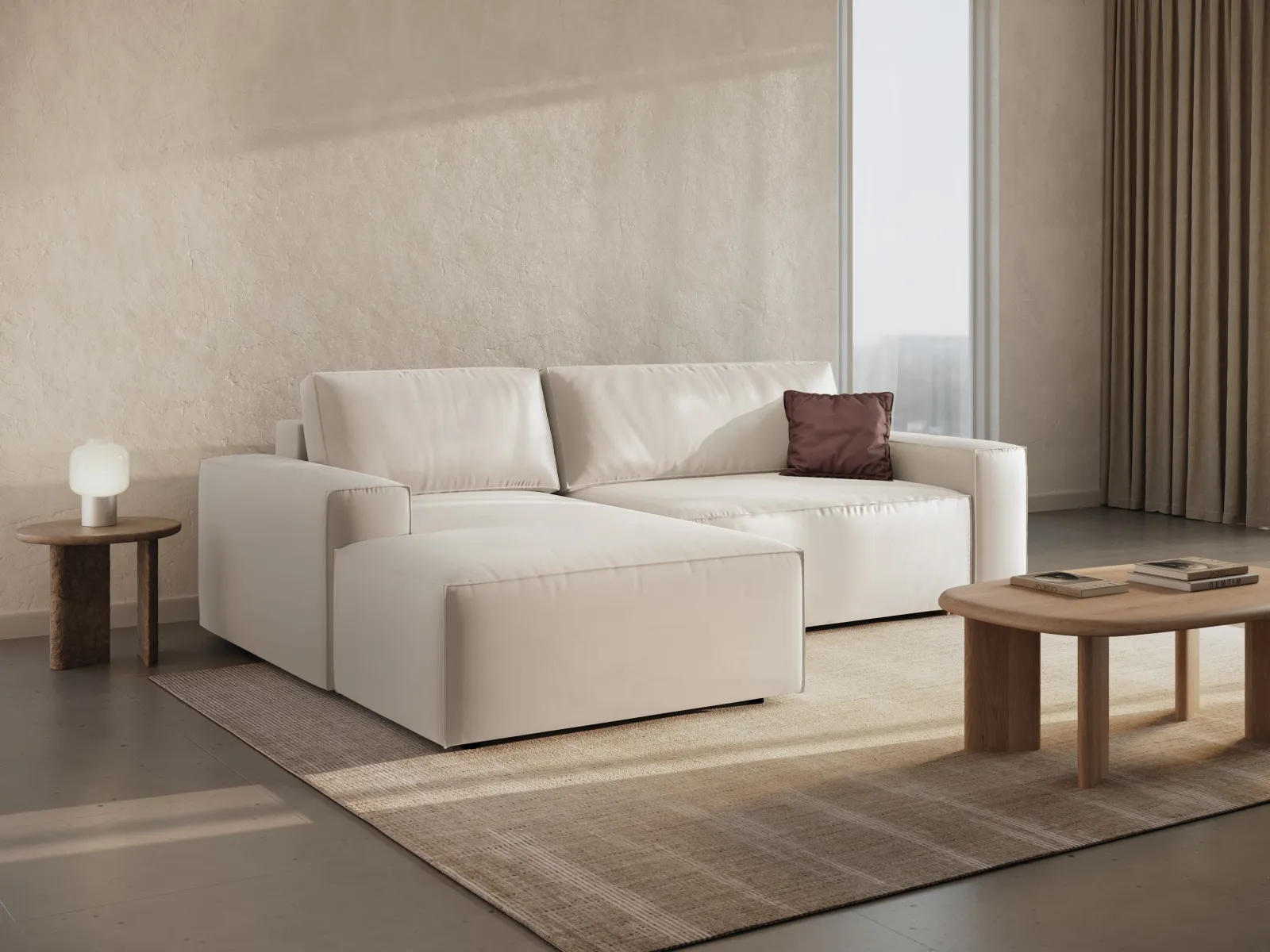 Jodie 3-Sitzer Ecksofa Links mit Schlaffunktion und Bettkasten mit Bezug aus Samt, Strukturstoff oder Boucle, 246x151 cm - Image 56