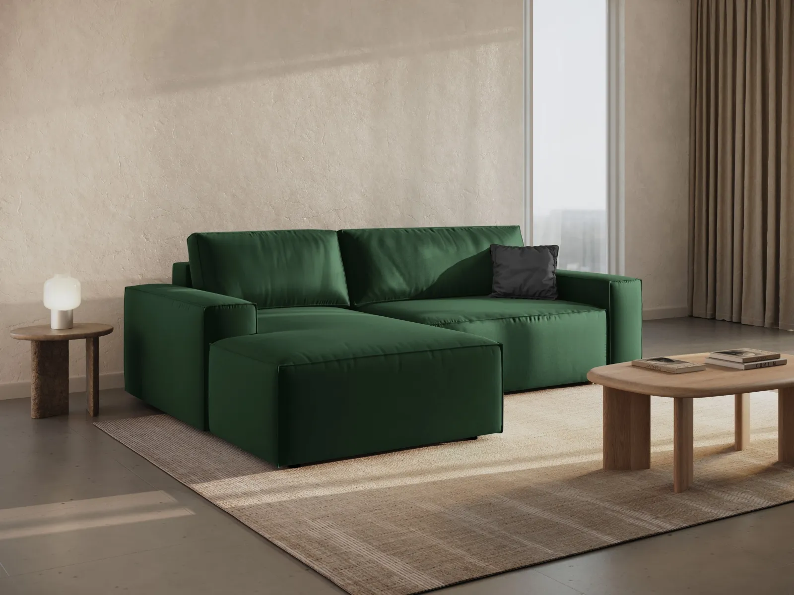 Jodie 3-Sitzer Ecksofa Links mit Schlaffunktion und Bettkasten mit Bezug aus Samt, Strukturstoff oder Boucle, 246x151 cm - Image 74
