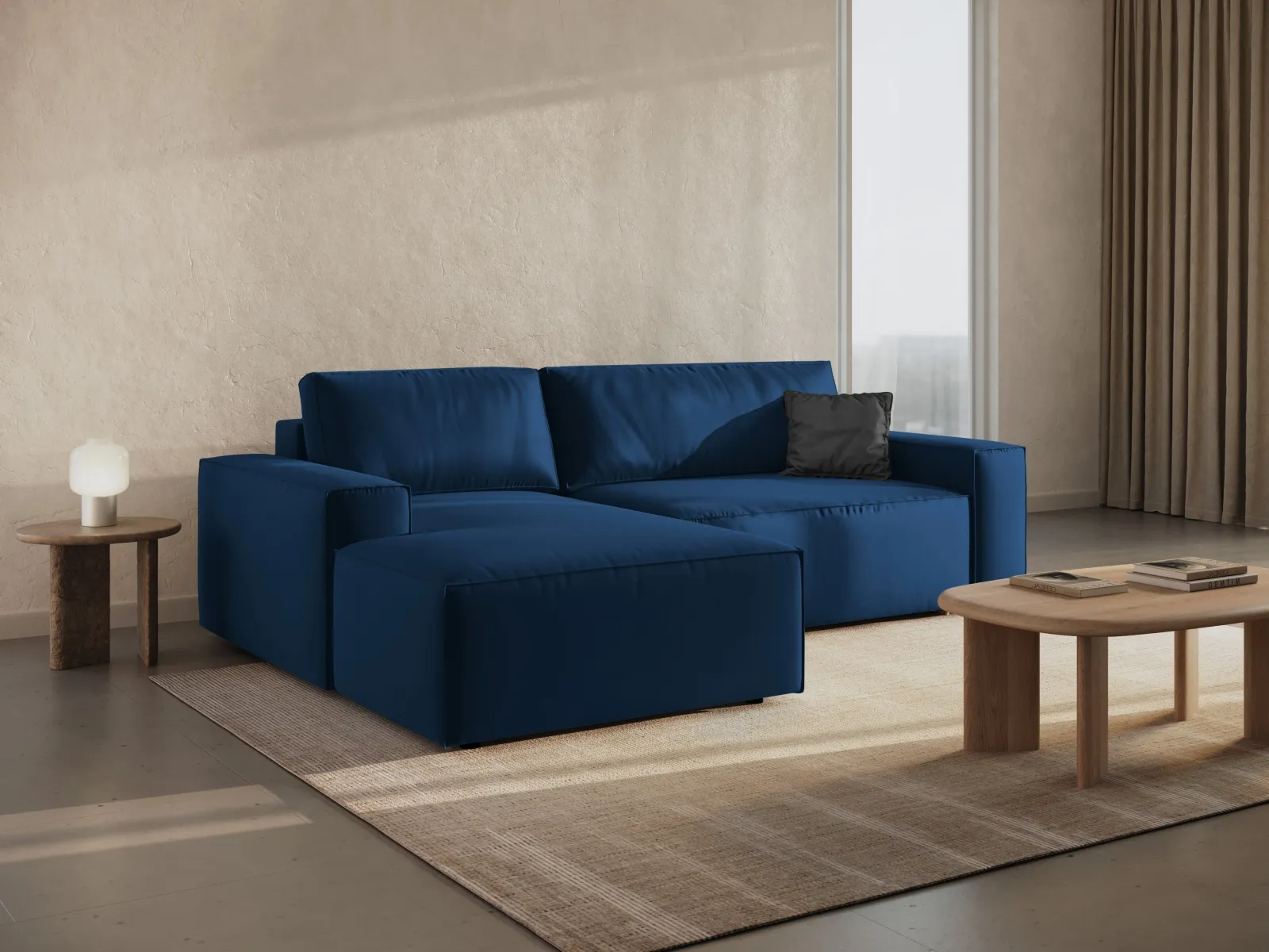 Jodie 3-Sitzer Ecksofa Links mit Schlaffunktion und Bettkasten mit Bezug aus Samt, Strukturstoff oder Boucle, 246x151 cm - Image 83