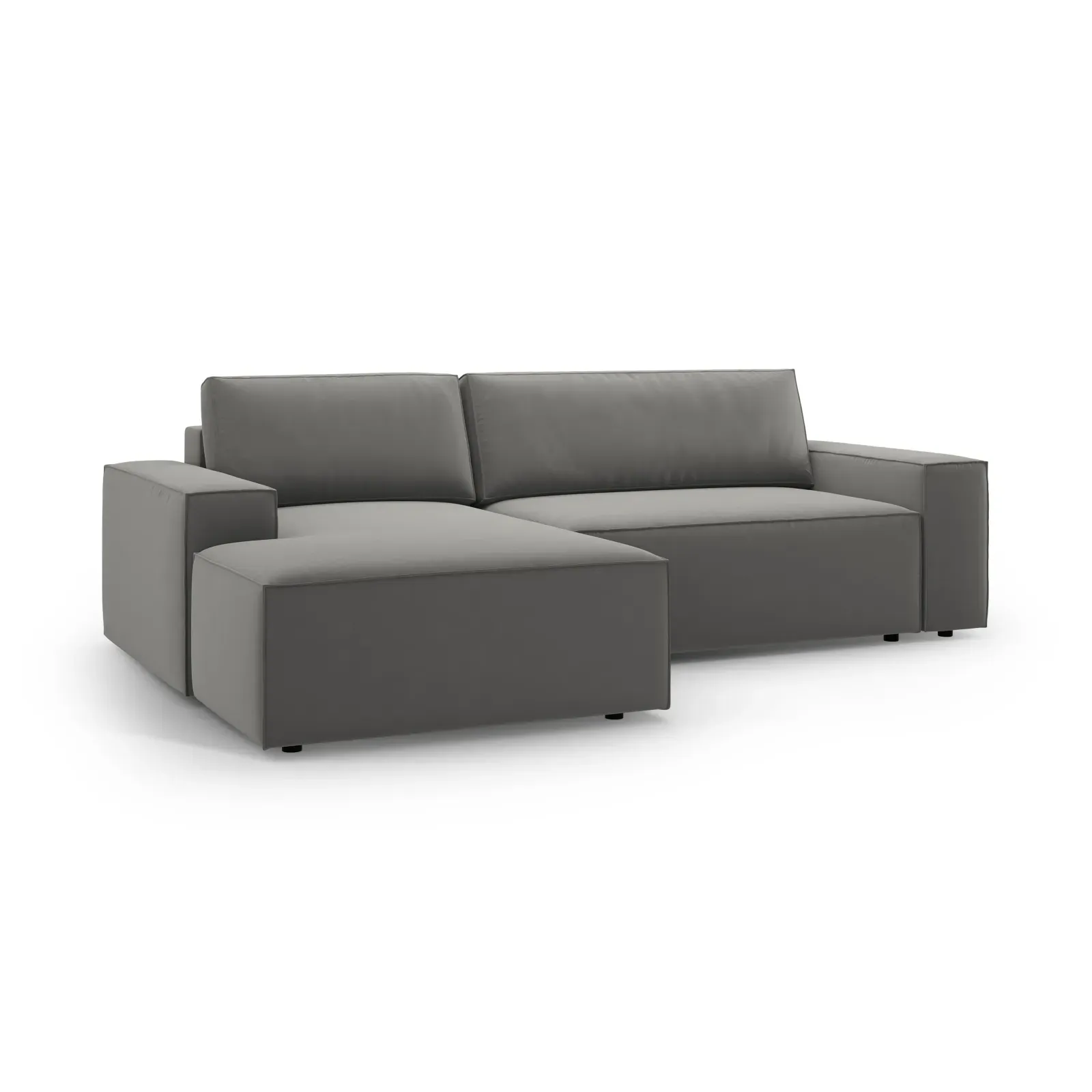 Jodie 3-Sitzer Ecksofa Links mit Schlaffunktion und Bettkasten mit Bezug aus Samt, Strukturstoff oder Boucle, 246x151 cm - Image 94