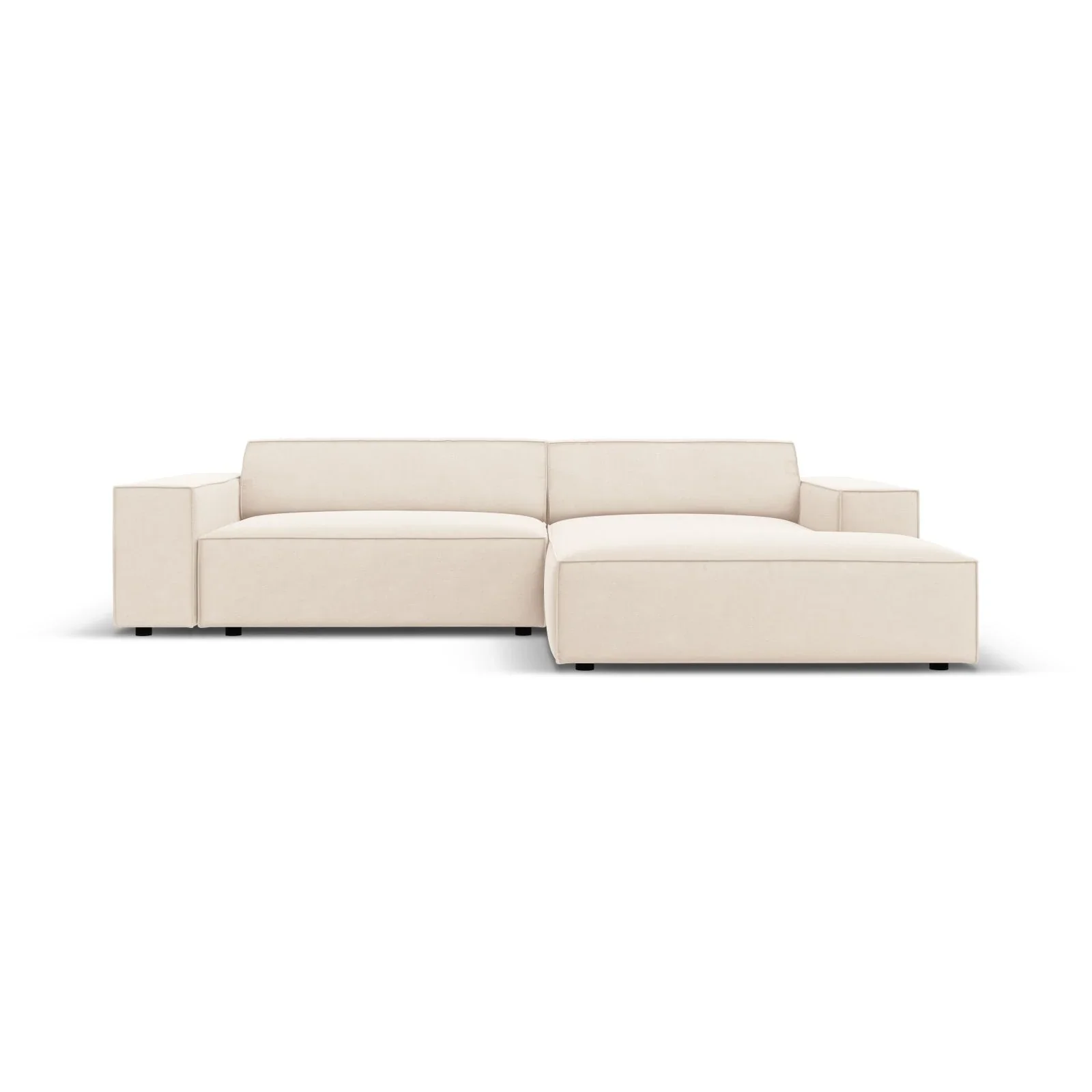 Jodie 3-Sitzer Ecksofa, Rechte Seite, aus Samt oder Strukturstoff, 224x166 cm