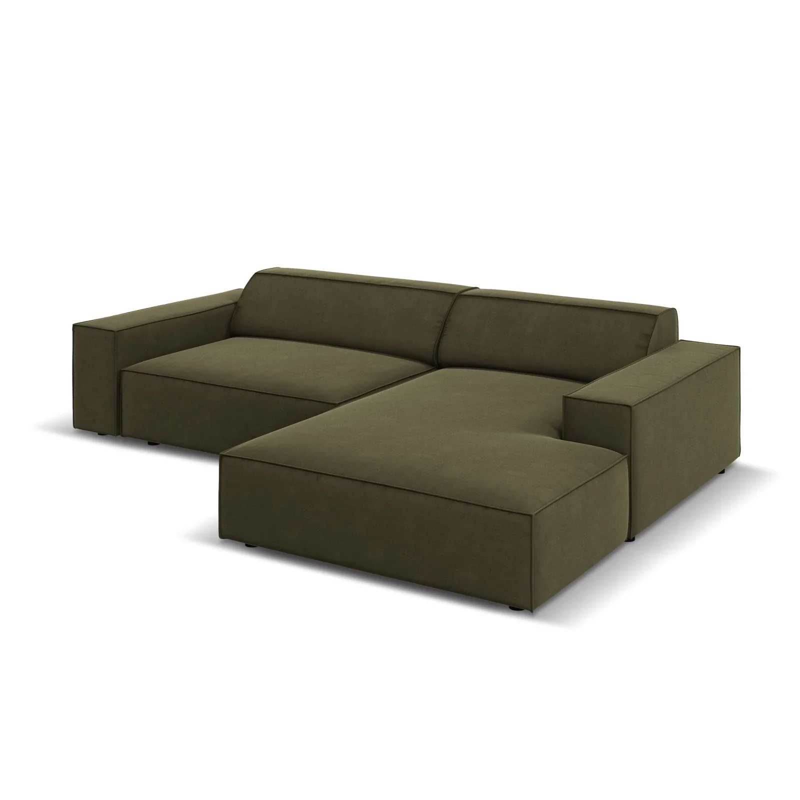 Jodie 3-Sitzer Ecksofa, Rechte Seite, aus Samt oder Strukturstoff, 224x166 cm - Image 8